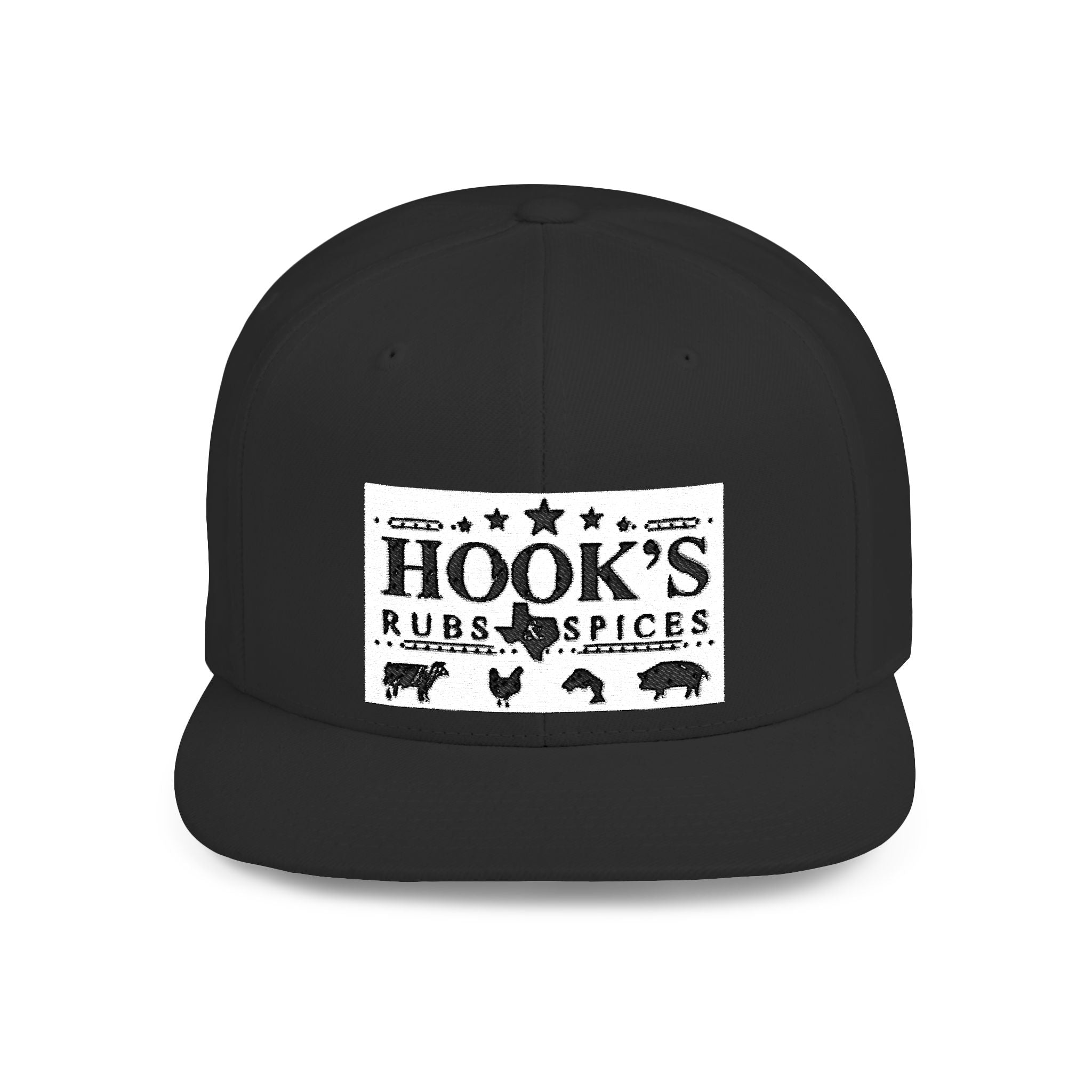 Hook's Rub White Logo Snapback Cap - Embroidered