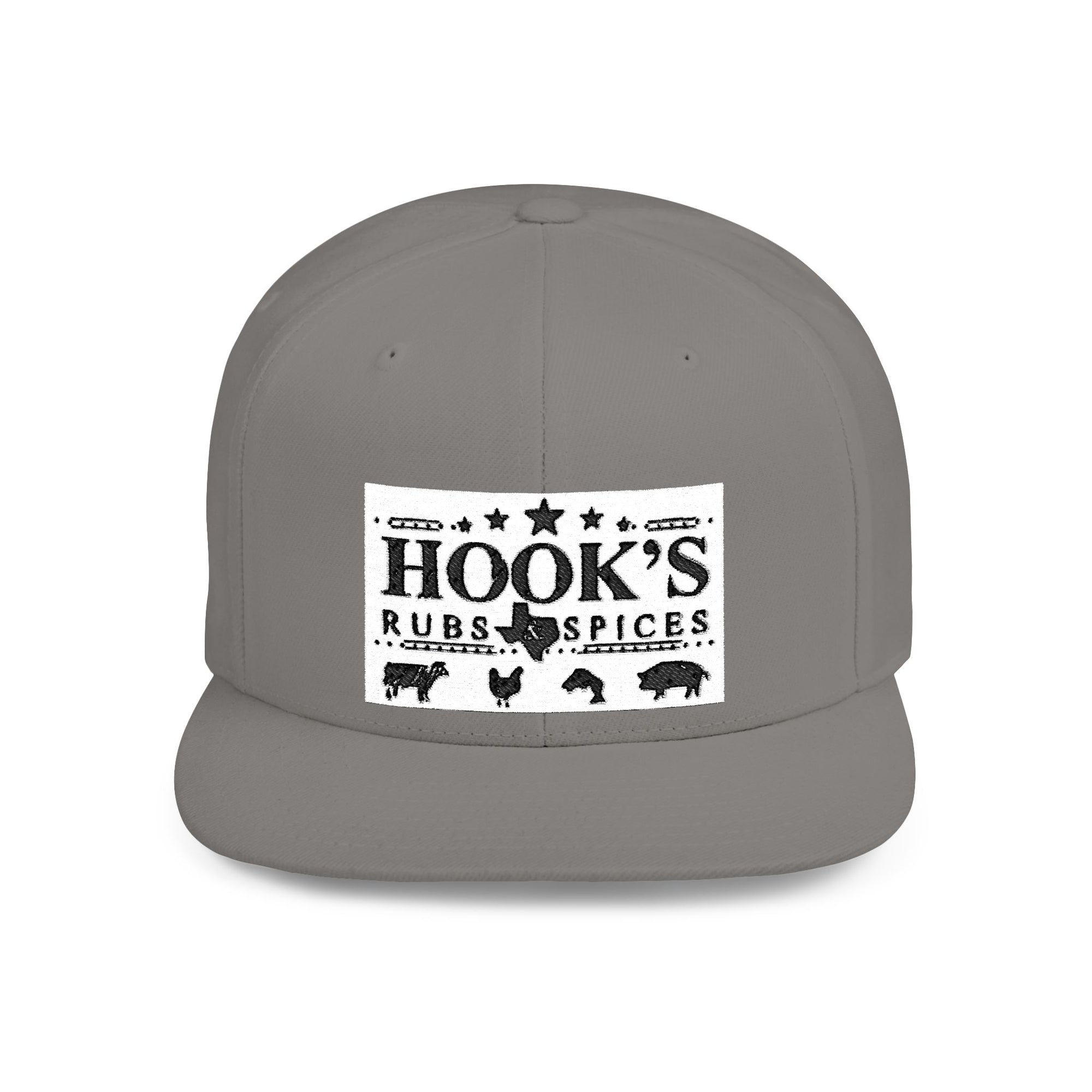 Hook's Rub White Logo Snapback Cap - Embroidered