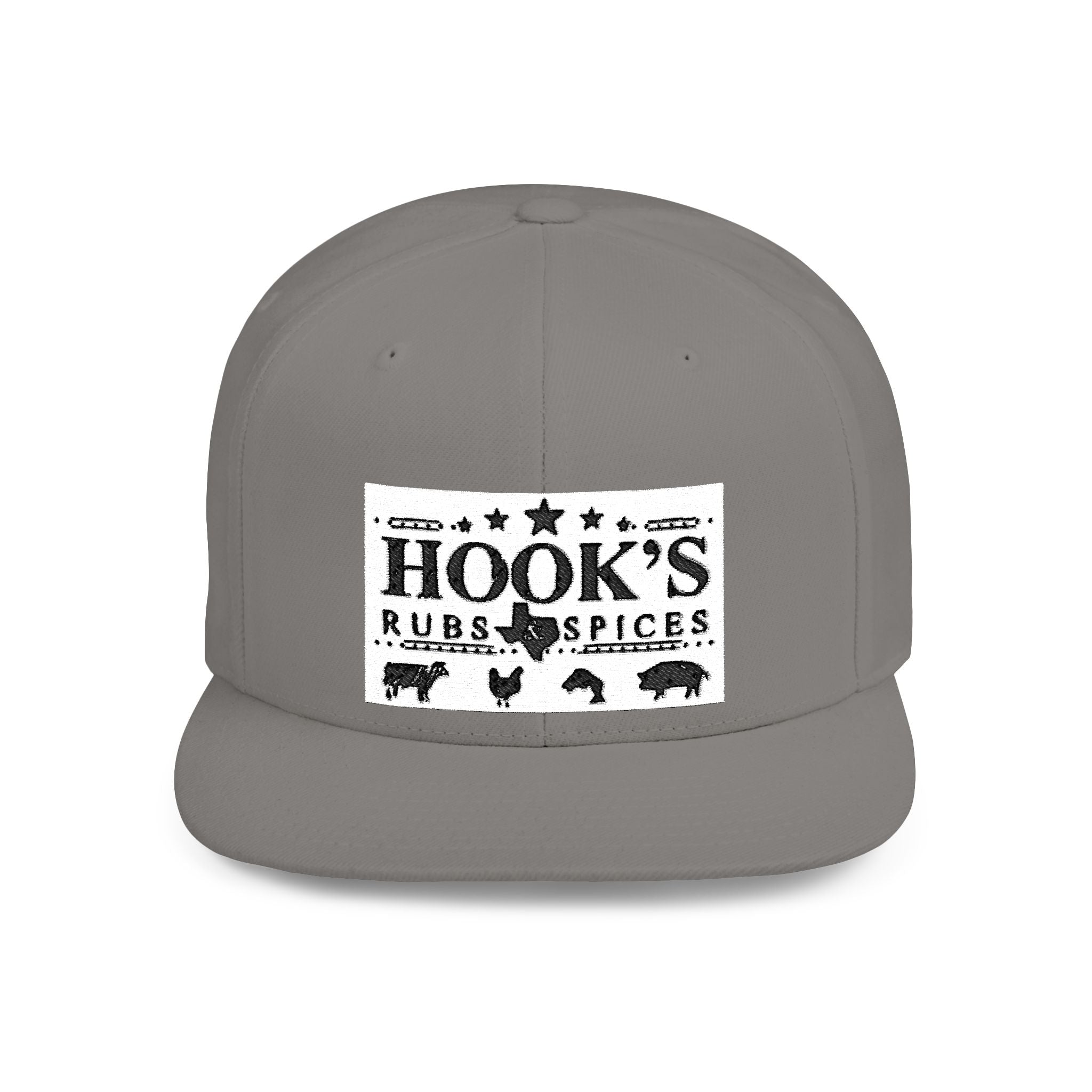 Hook's Rub White Logo Snapback Cap - Embroidered