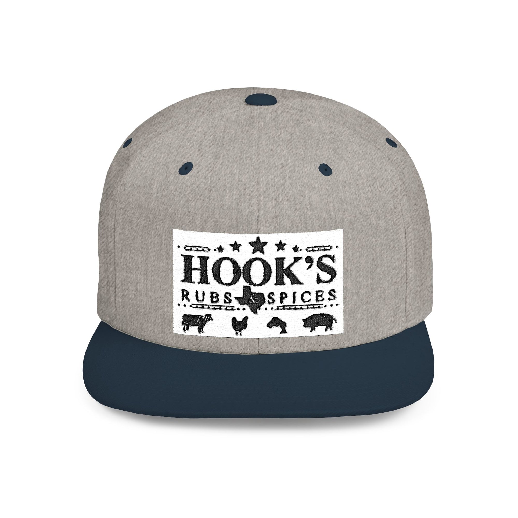 Hook's Rub White Logo Snapback Cap - Embroidered