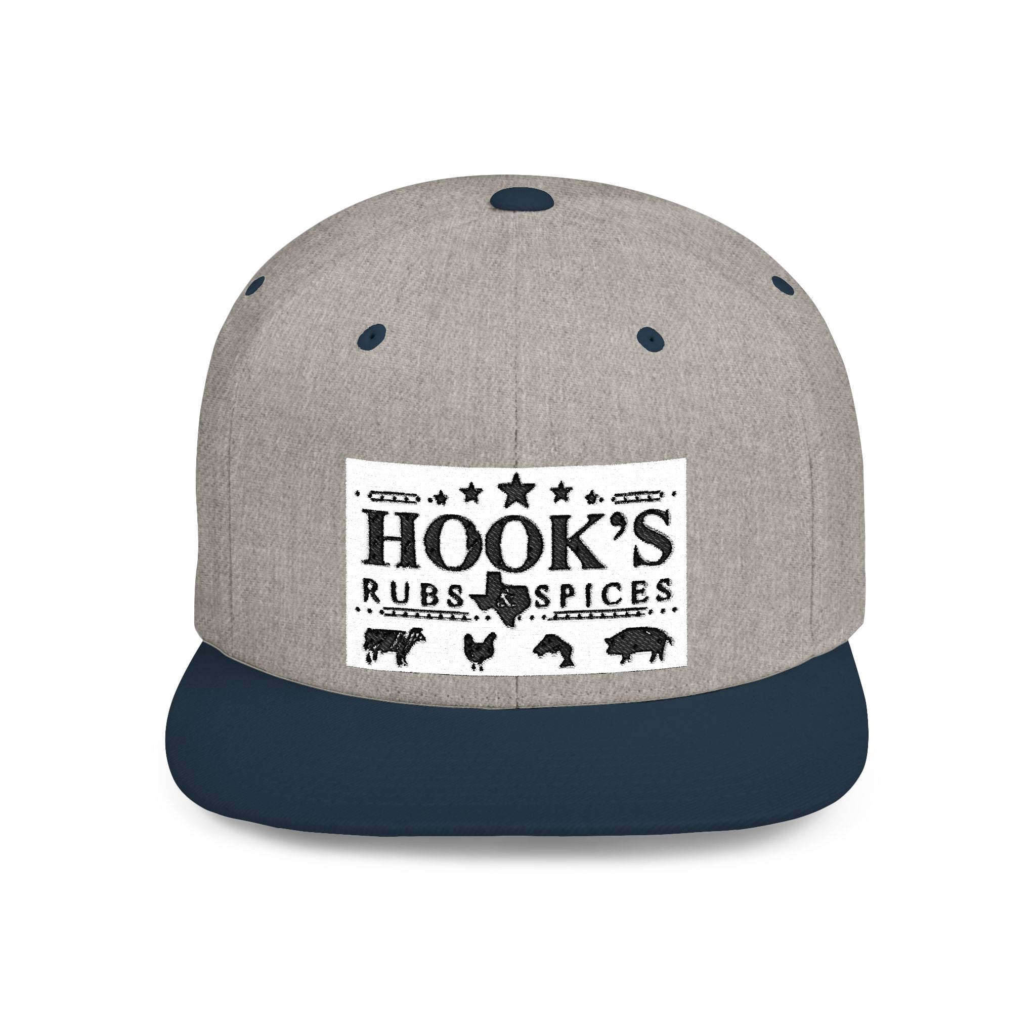 Hook's Rub White Logo Snapback Cap - Embroidered