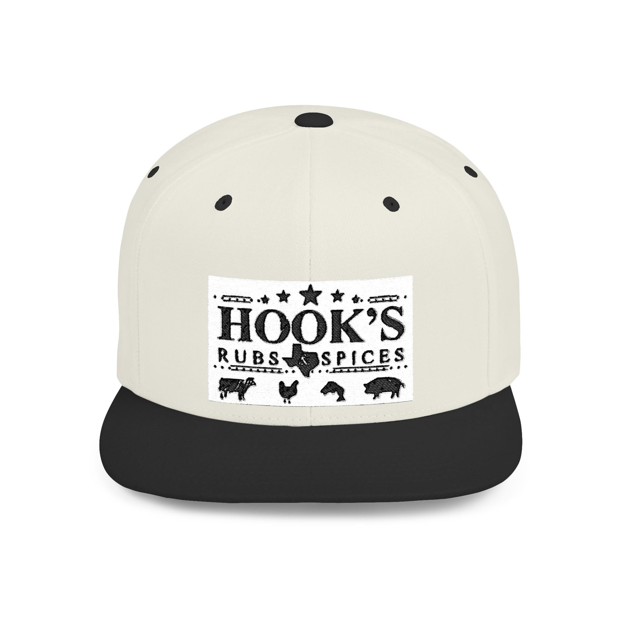 Hook's Rub White Logo Snapback Cap - Embroidered