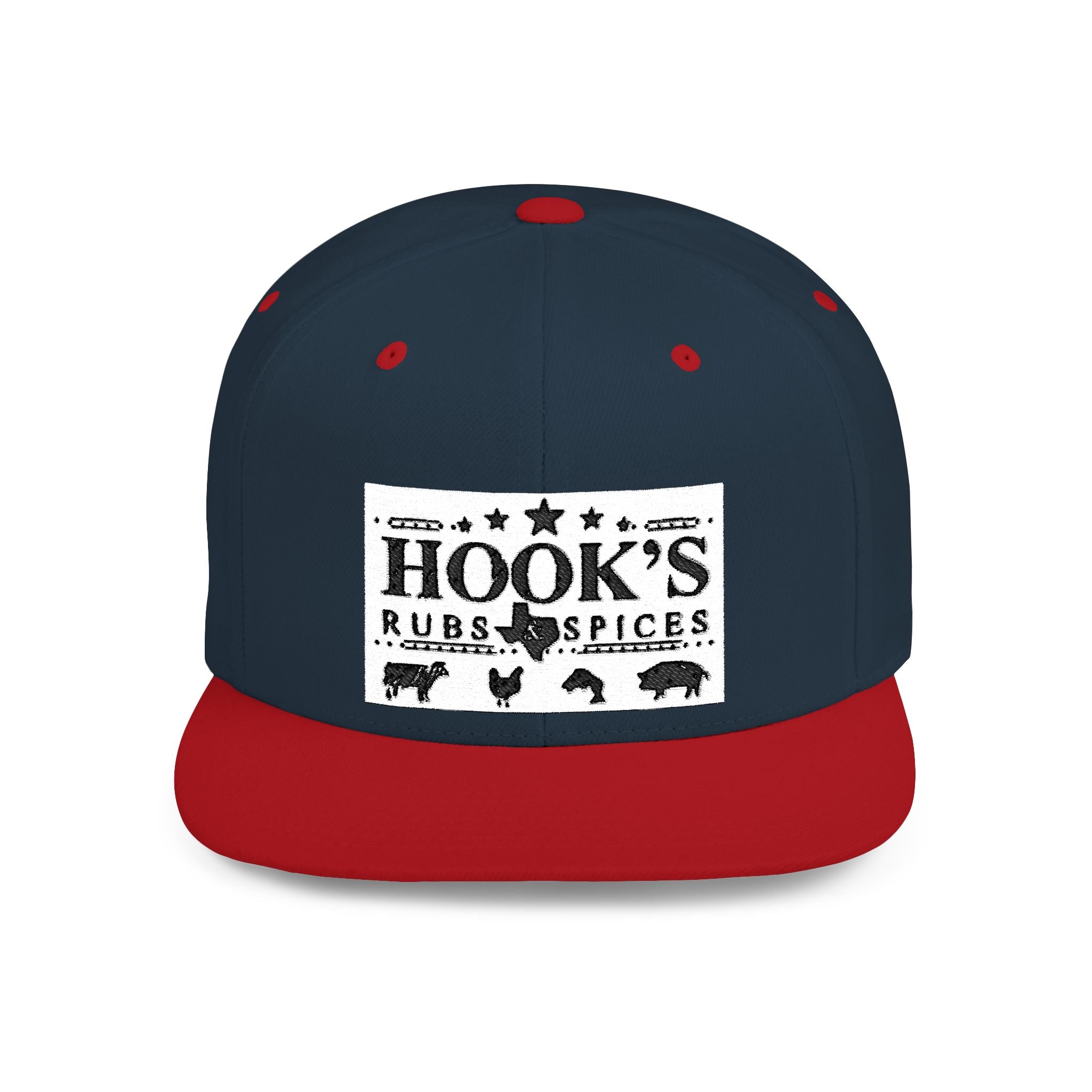 Hook's Rub White Logo Snapback Cap - Embroidered