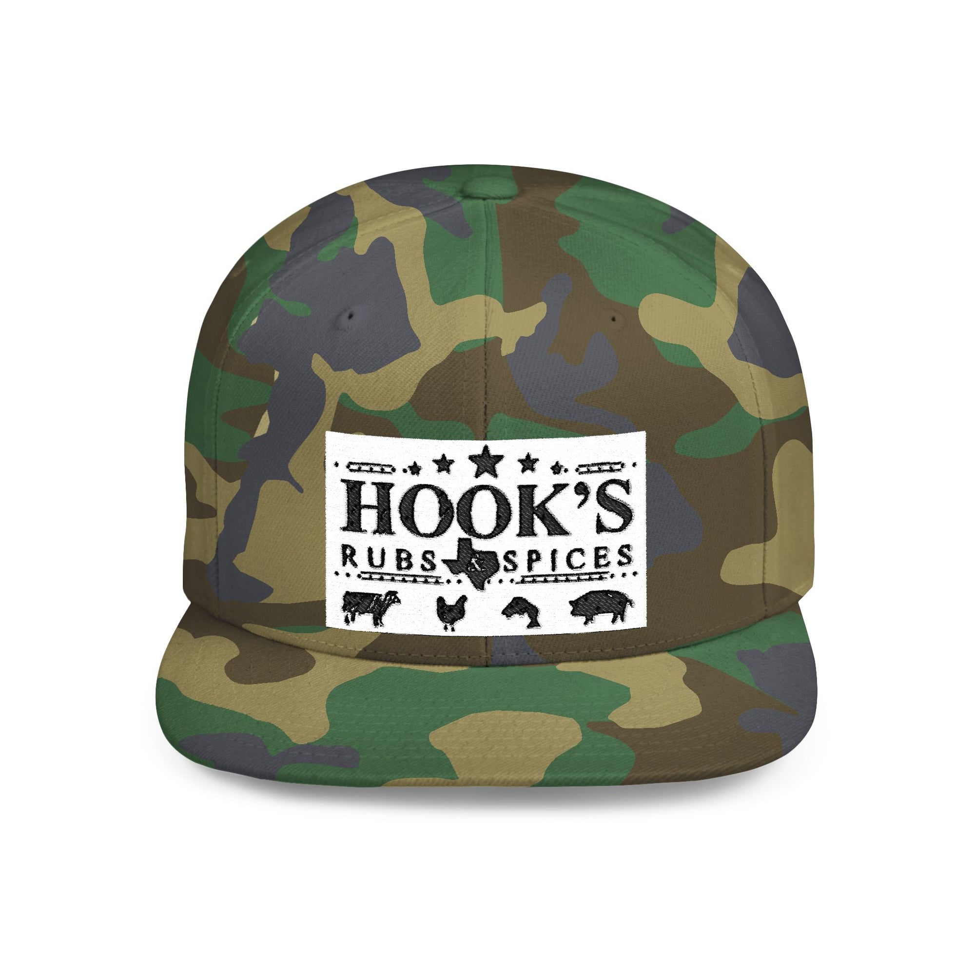 Hook's Rub White Logo Snapback Cap - Embroidered