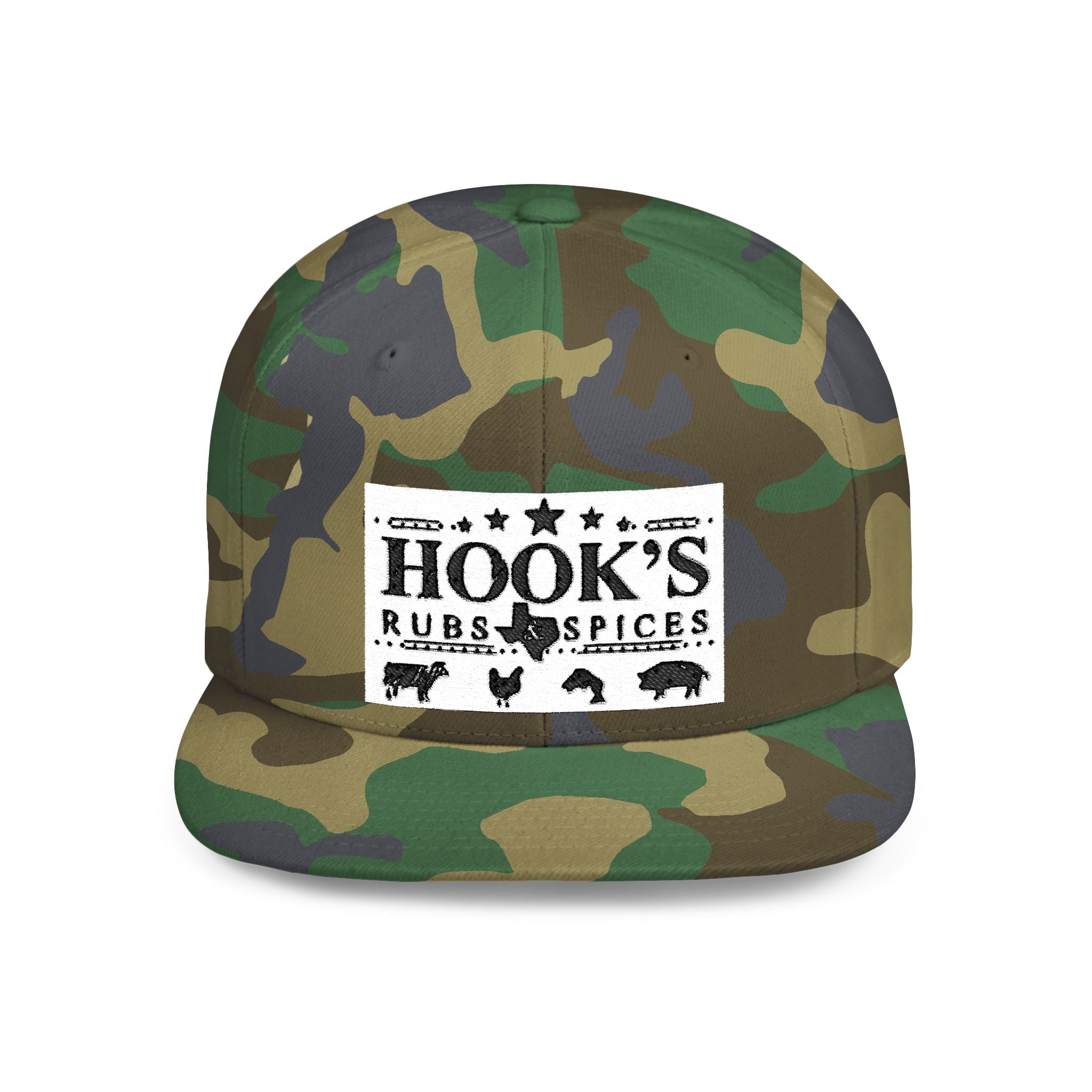 Hook's Rub White Logo Snapback Cap - Embroidered