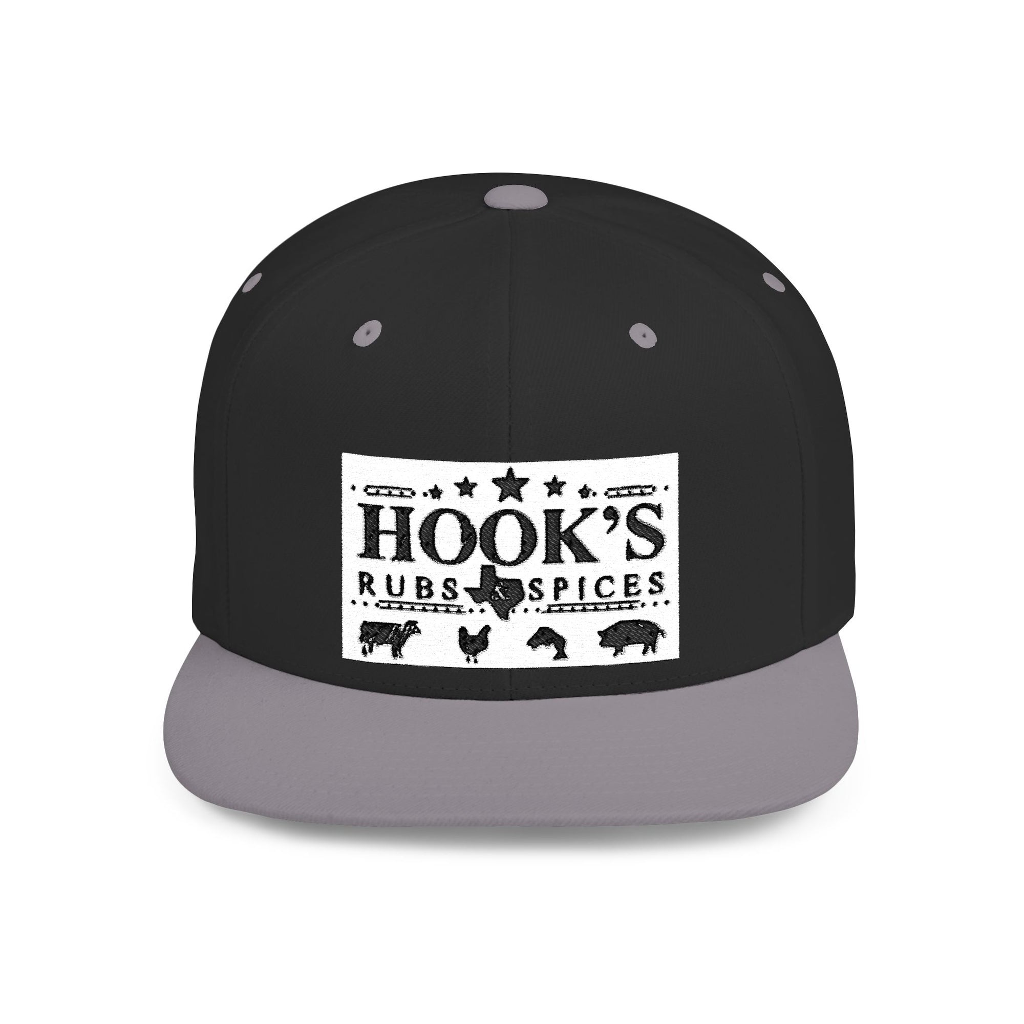 Hook's Rub White Logo Snapback Cap - Embroidered