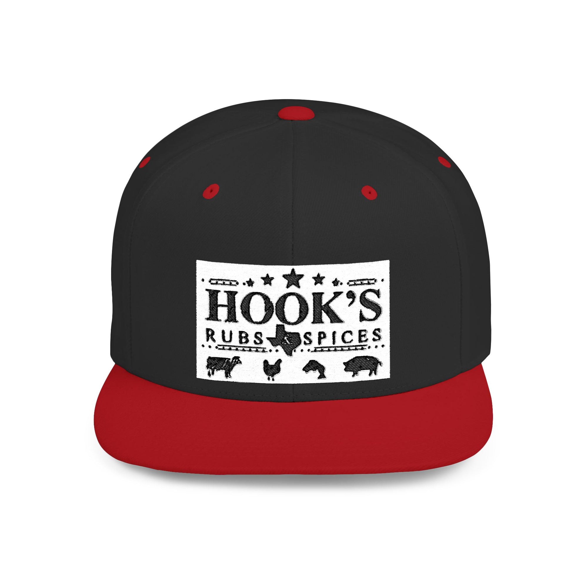 Hook's Rub White Logo Snapback Cap - Embroidered