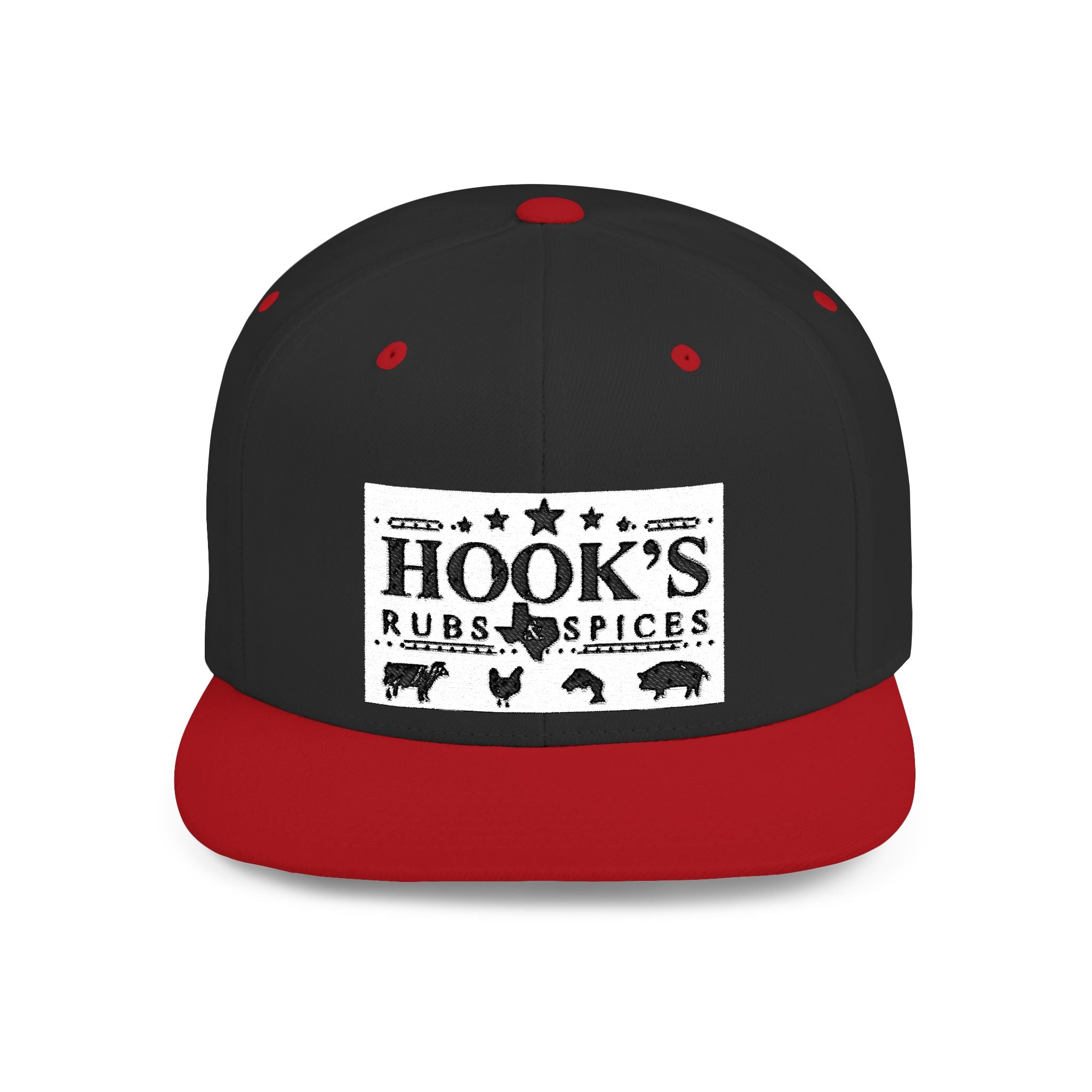 Hook's Rub White Logo Snapback Cap - Embroidered