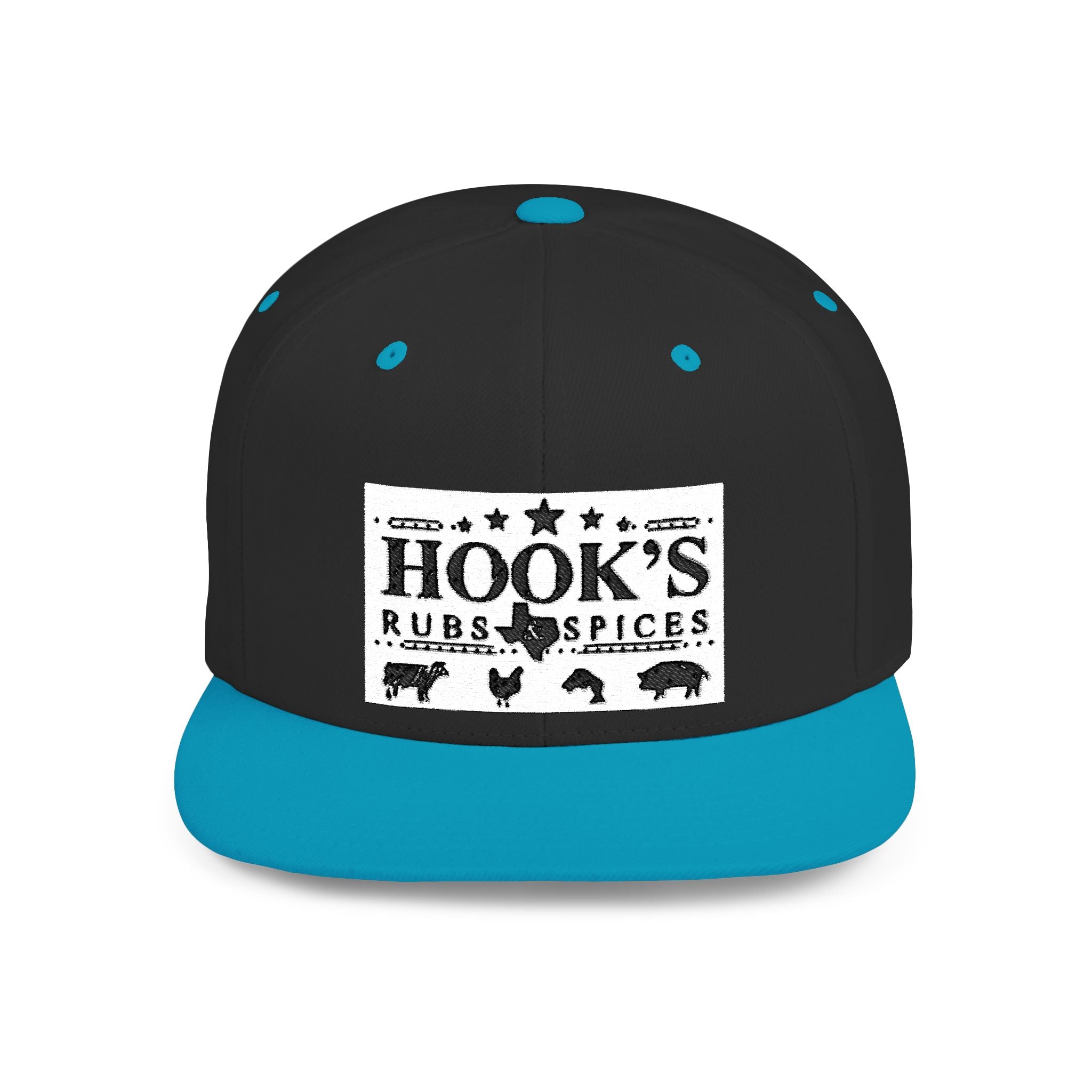 Hook's Rub White Logo Snapback Cap - Embroidered