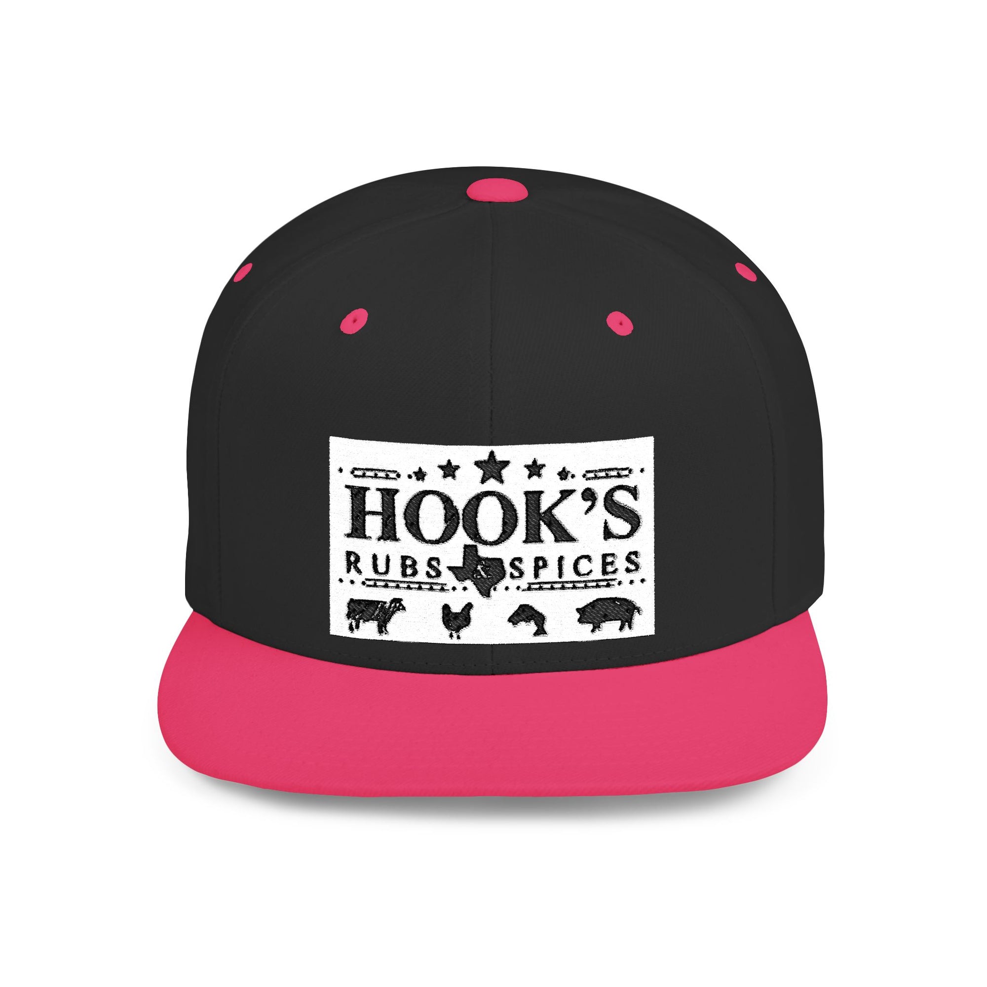 Hook's Rub White Logo Snapback Cap - Embroidered