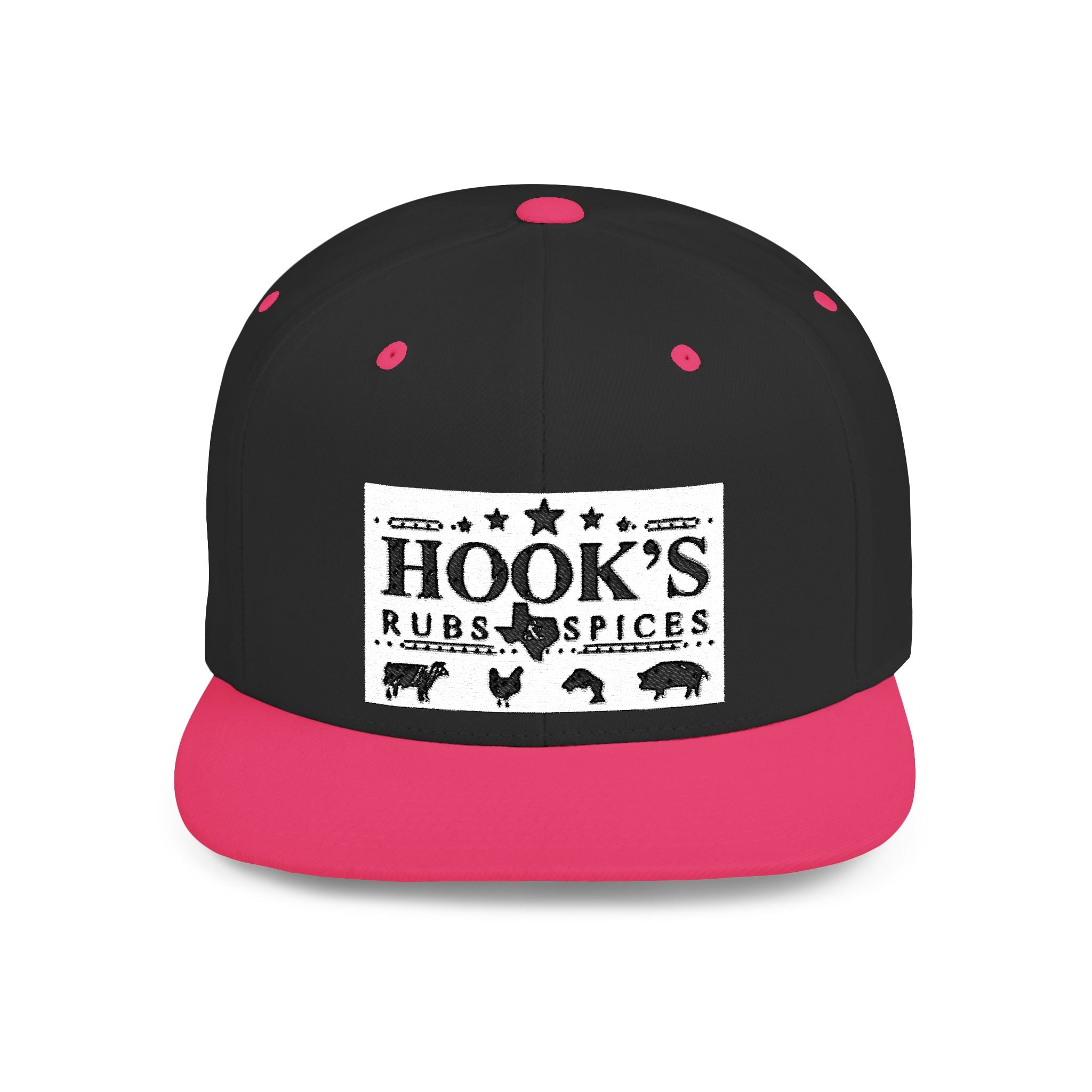 Hook's Rub White Logo Snapback Cap - Embroidered