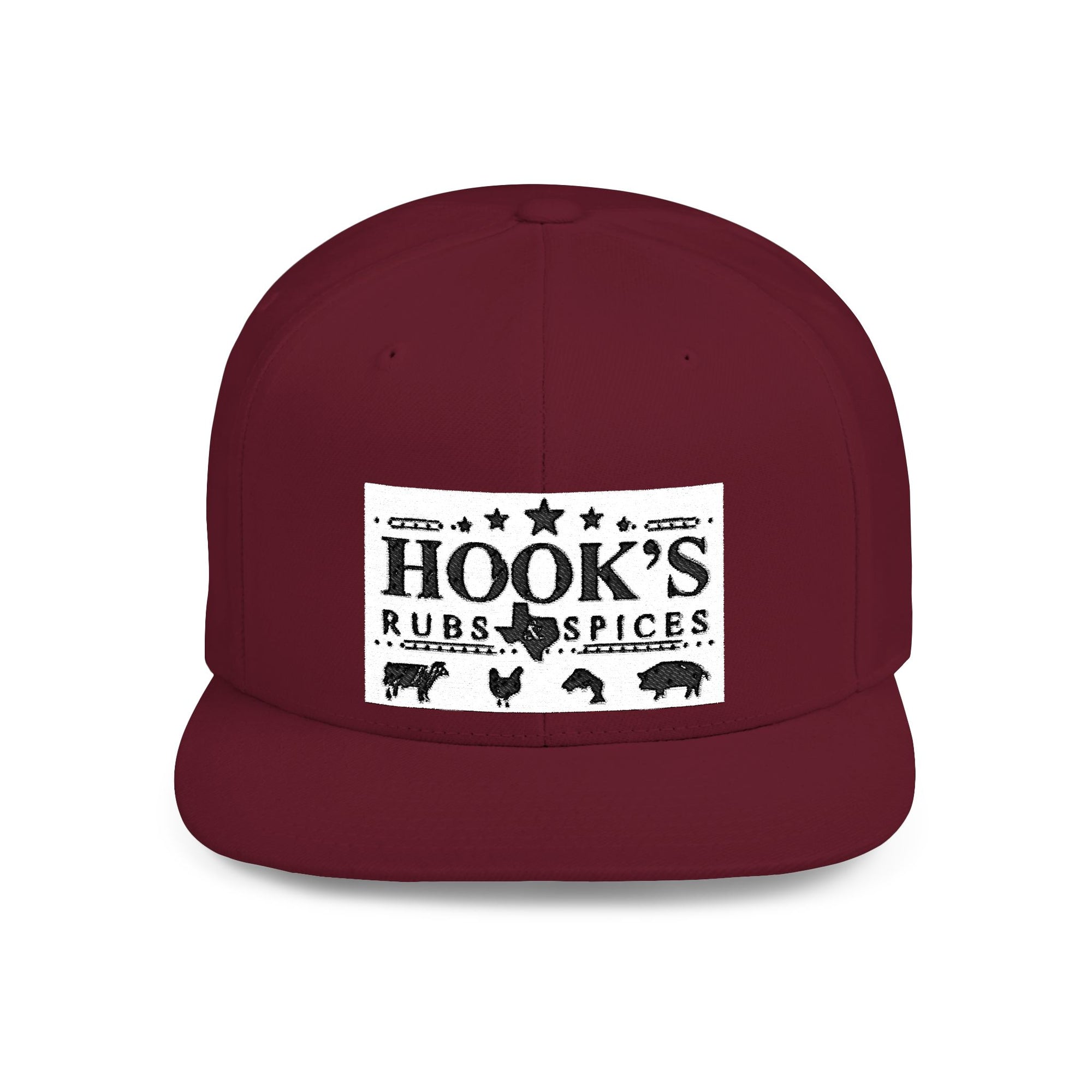 Hook's Rub White Logo Snapback Cap - Embroidered