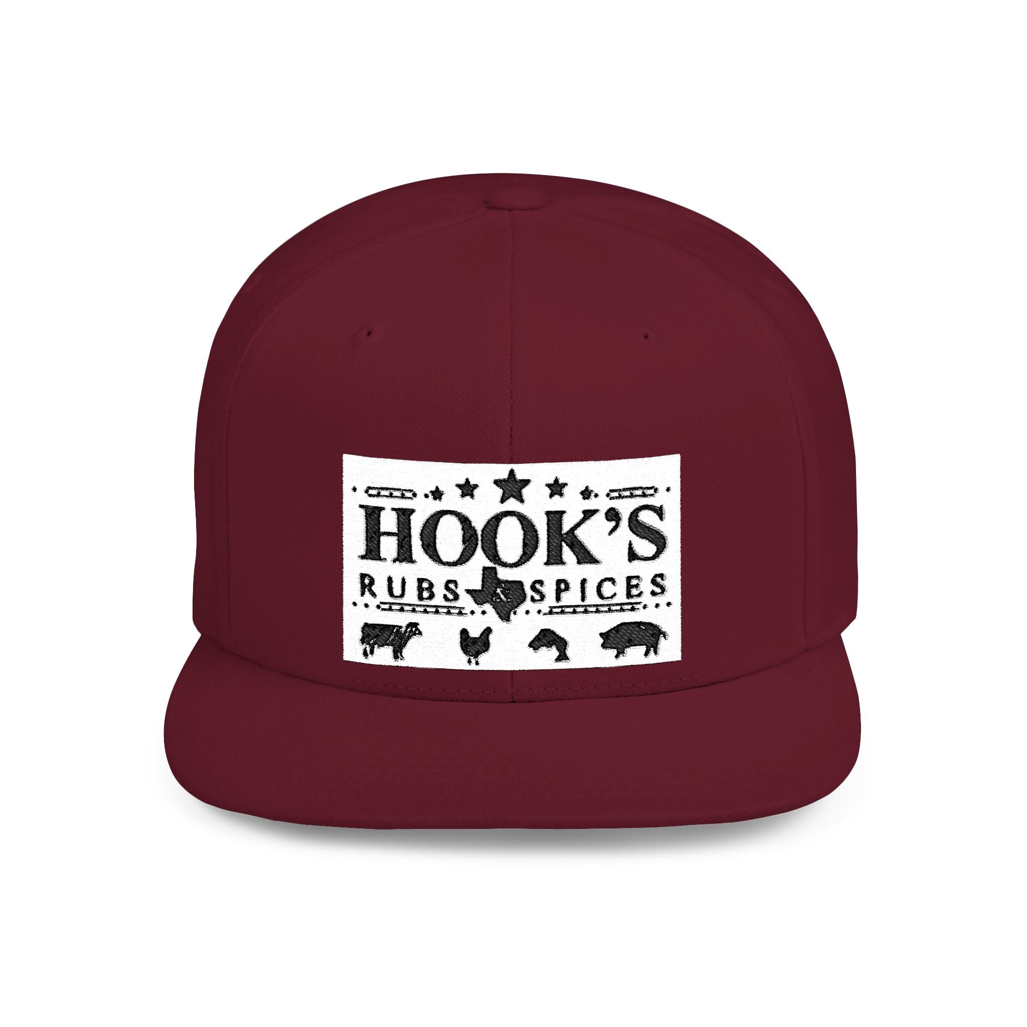 Hook's Rub White Logo Snapback Cap - Embroidered