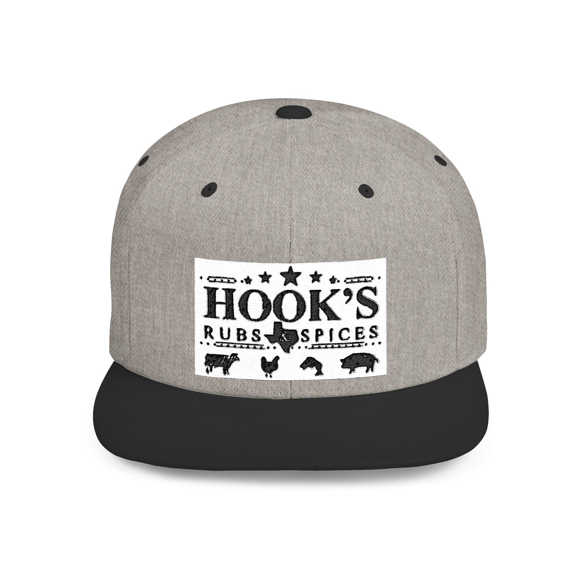 Hook's Rub White Logo Snapback Cap - Embroidered