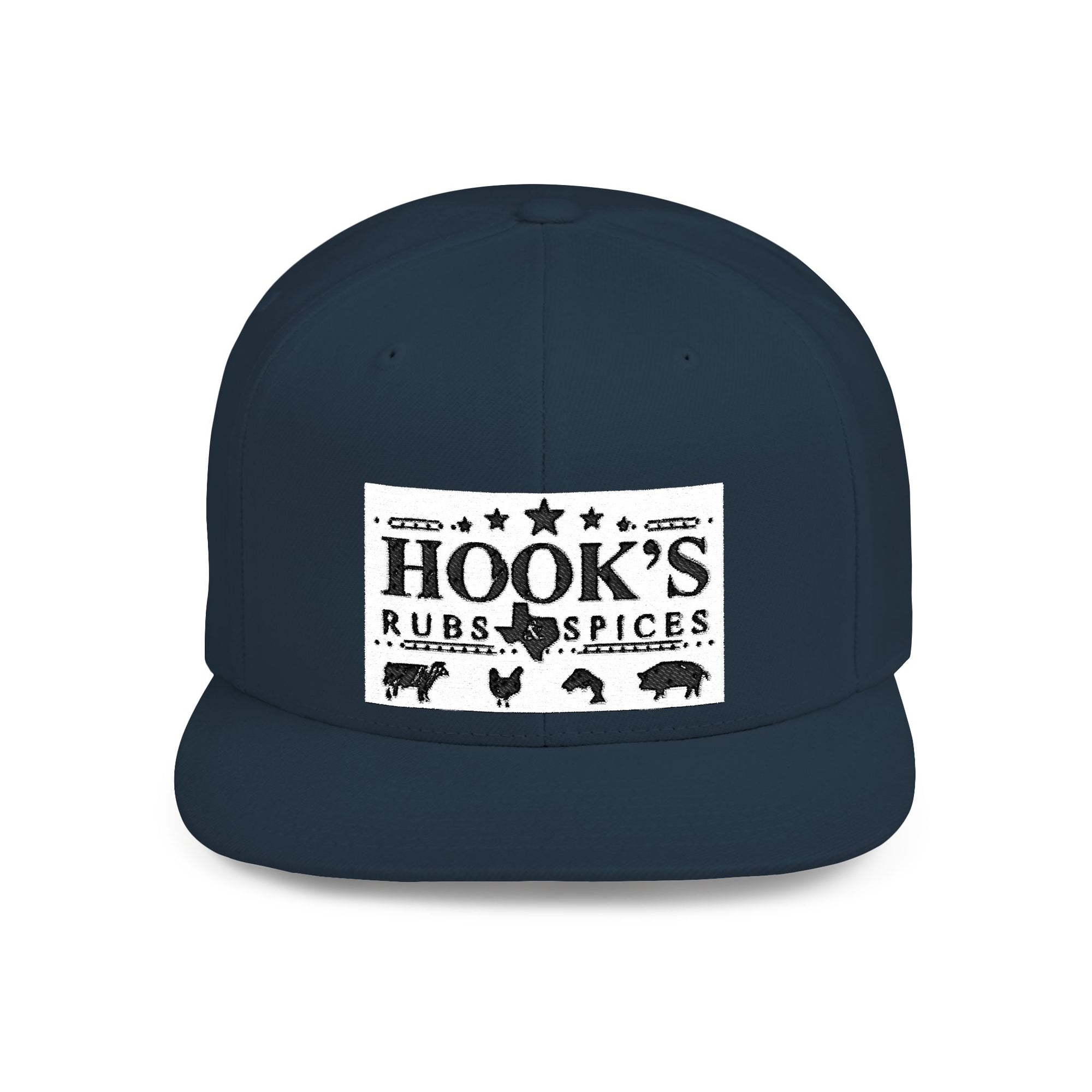 Hook's Rub White Logo Snapback Cap - Embroidered
