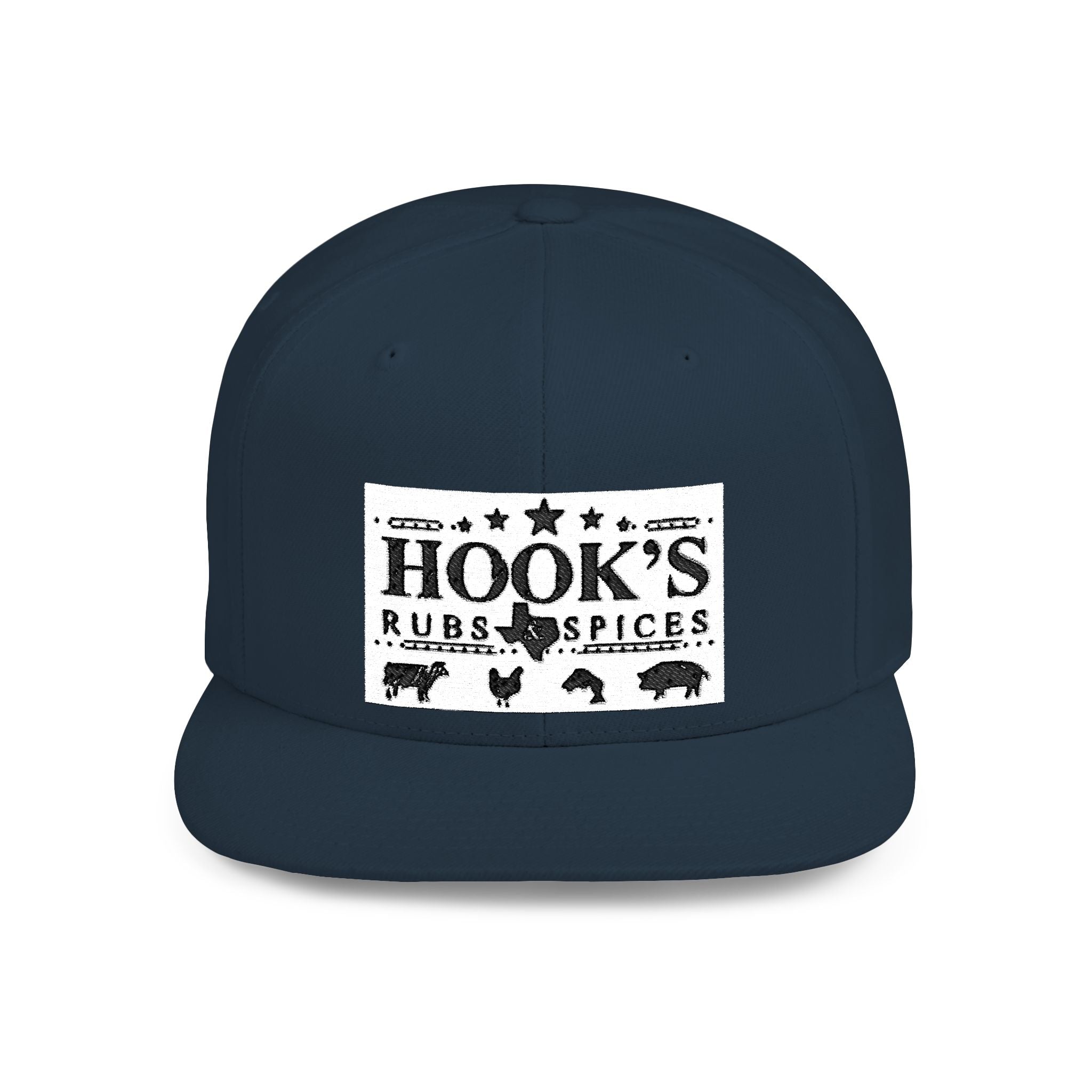 Hook's Rub White Logo Snapback Cap - Embroidered