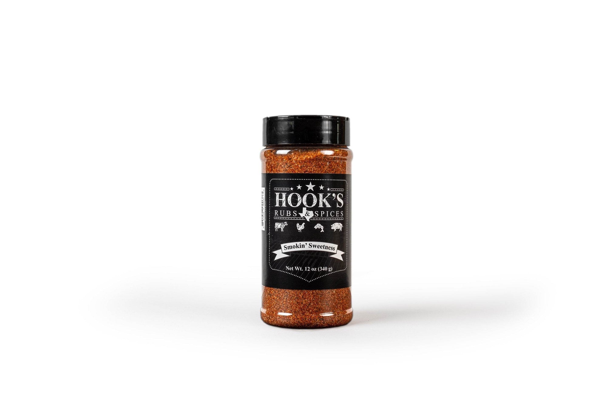 Combo 5 Pack of Hook’s Rub Seasonings - Smokin Sweetness, Mad Cow, Midnight, Cajun Red & Fresh Catch - Hook's Rubs & Spices