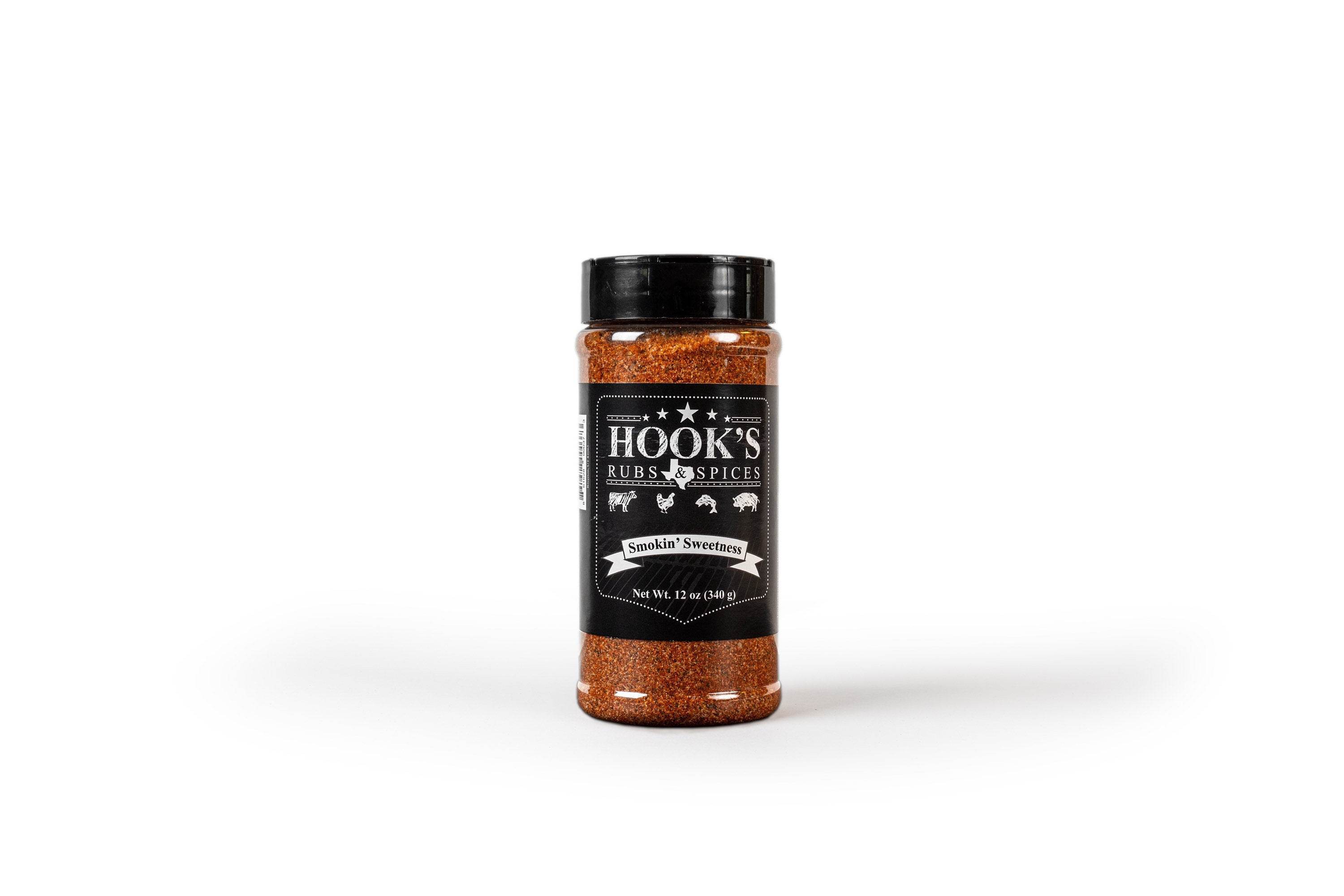 Combo 5 Pack of Hook’s Rub Seasonings - Smokin Sweetness, Mad Cow, Midnight, Cajun Red & Fresh Catch - Hook's Rubs & Spices