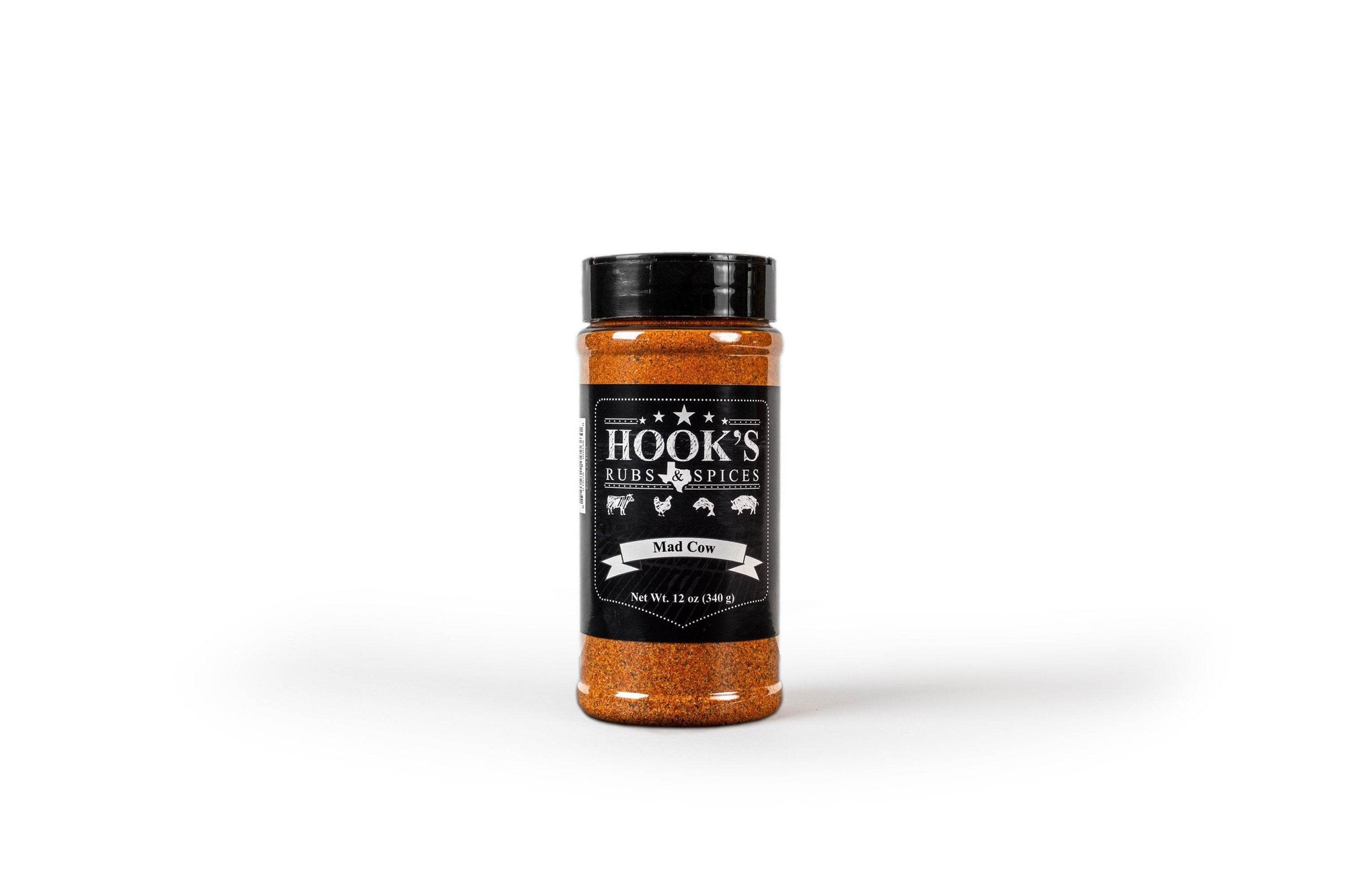 Combo 5 Pack of Hook’s Rub Seasonings - Smokin Sweetness, Mad Cow, Midnight, Cajun Red & Fresh Catch - Hook's Rubs & Spices