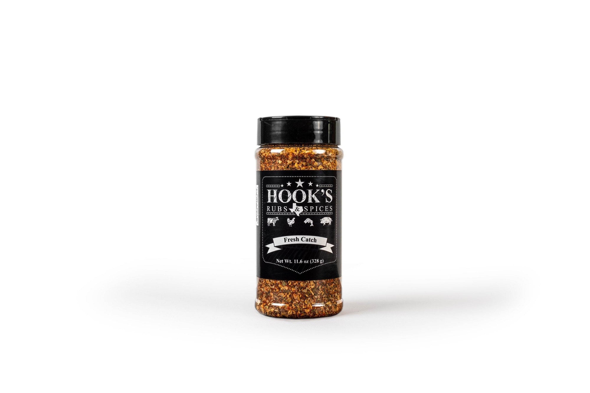 Combo 5 Pack of Hook’s Rub Seasonings - Smokin Sweetness, Mad Cow, Midnight, Cajun Red & Fresh Catch - Hook's Rubs & Spices