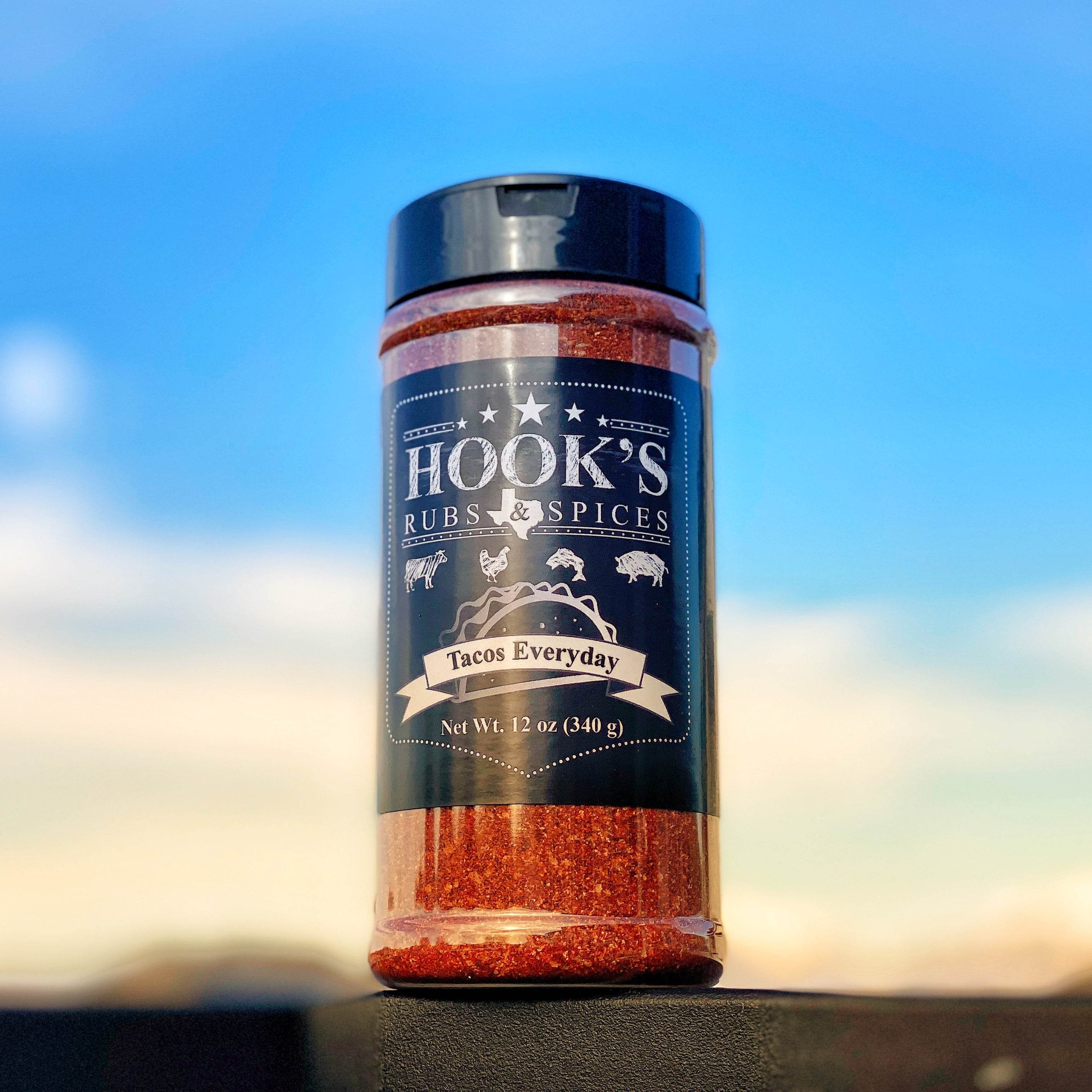 Combo 4 Pack of Hook’s Rub - H-Town AP Rub, Tacos Everyday, Rasta Rub & Lemon Pepper - Hook's Rubs & Spices