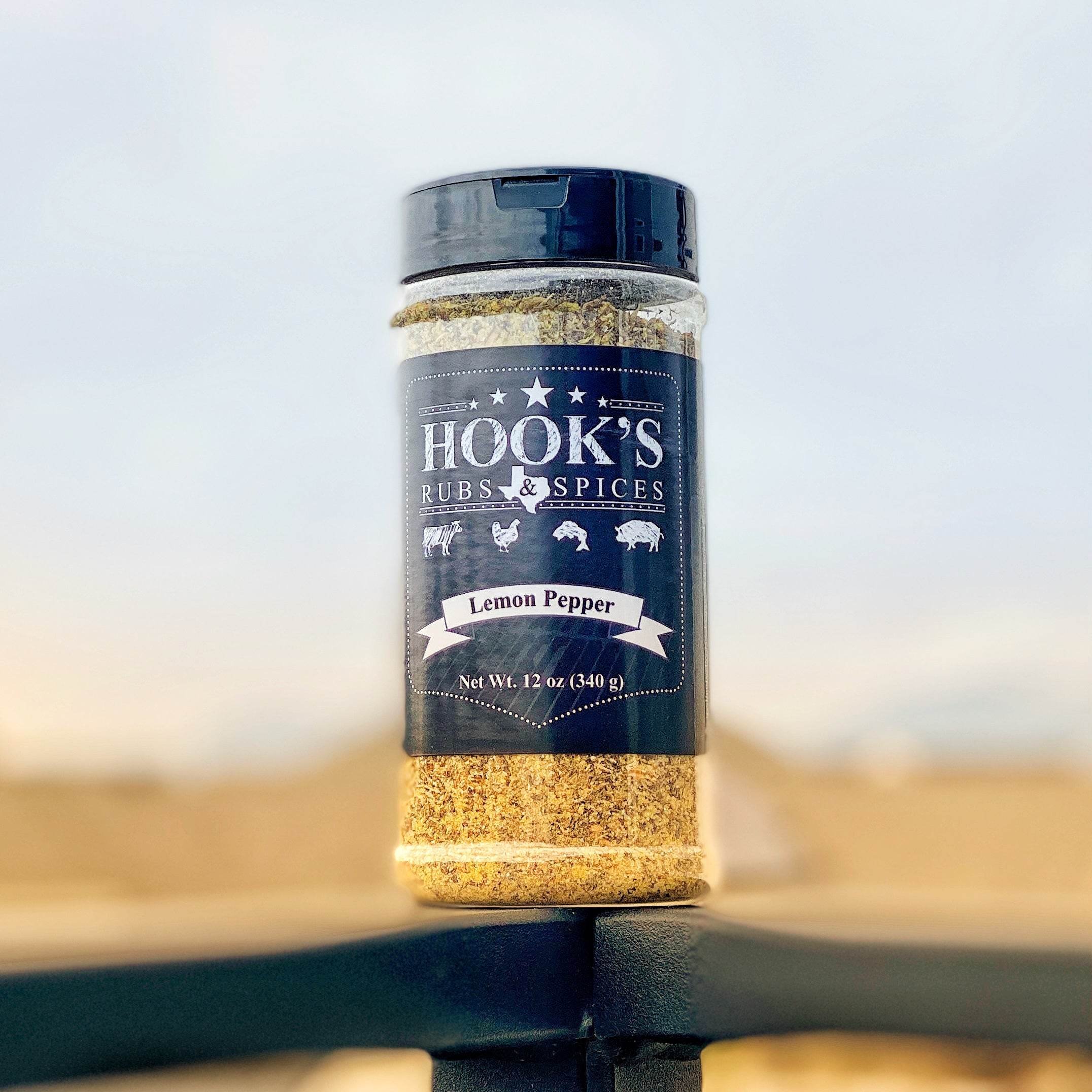 Combo 4 Pack of Hook’s Rub - H-Town AP Rub, Tacos Everyday, Rasta Rub & Lemon Pepper - Hook's Rubs & Spices