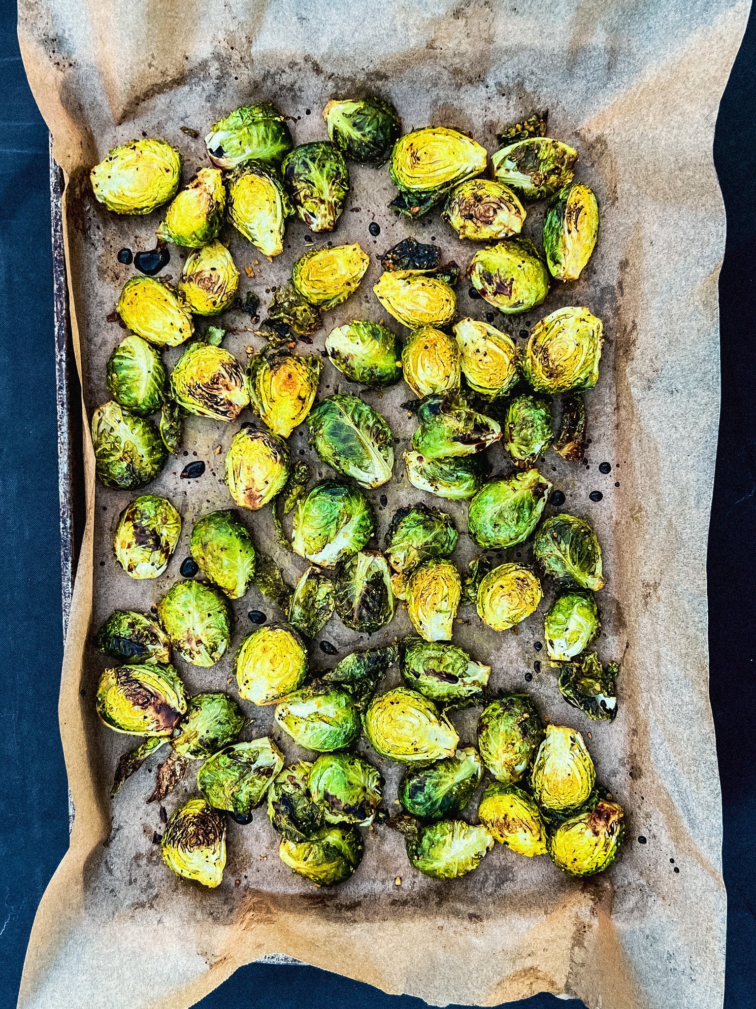 Oven Roasted Lemon Pepper Balsamic Brussels Sprouts