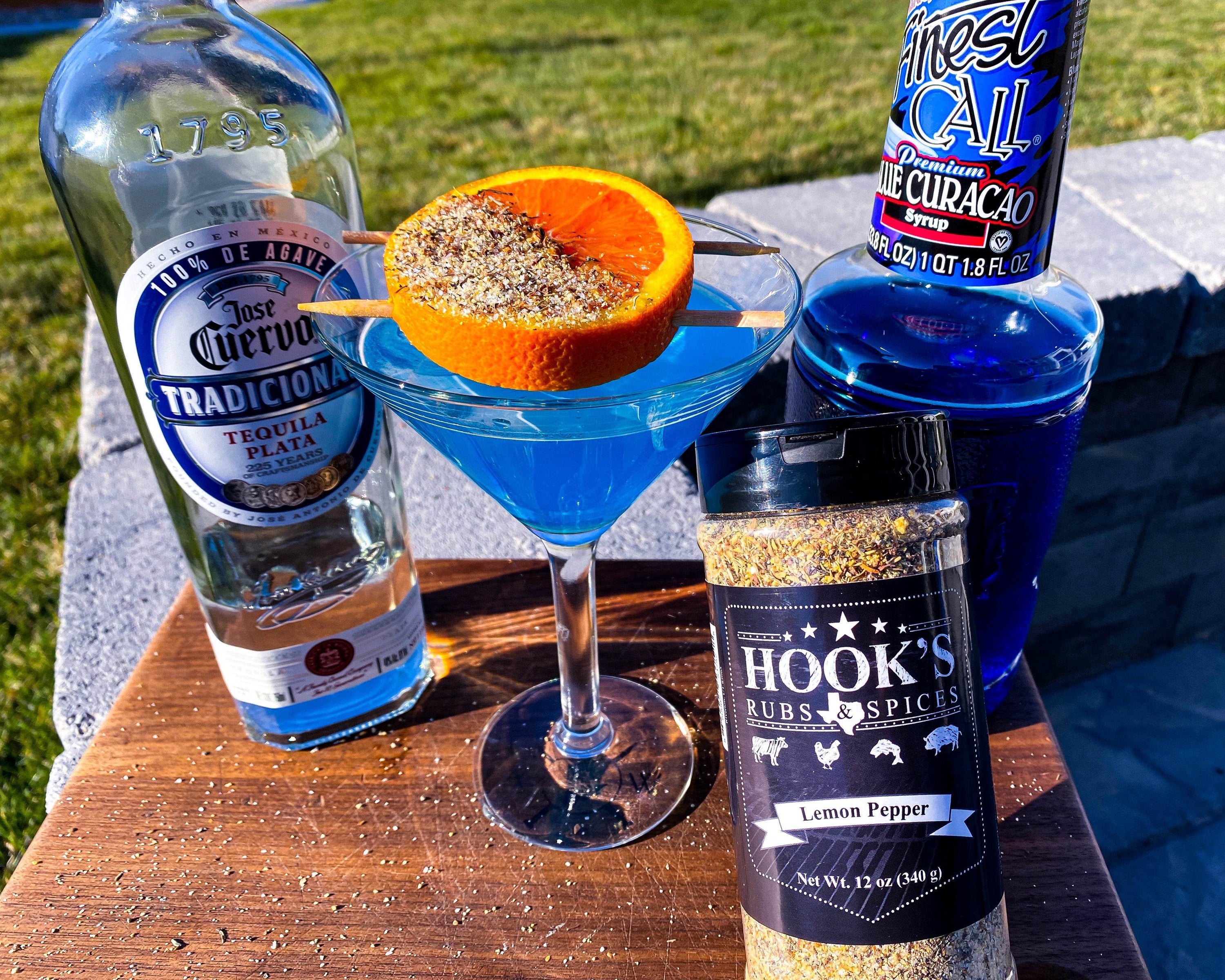 The Blue/Orange Margarita with Hook’s Rub Lemon Pepper - Hook's Rubs & Spices