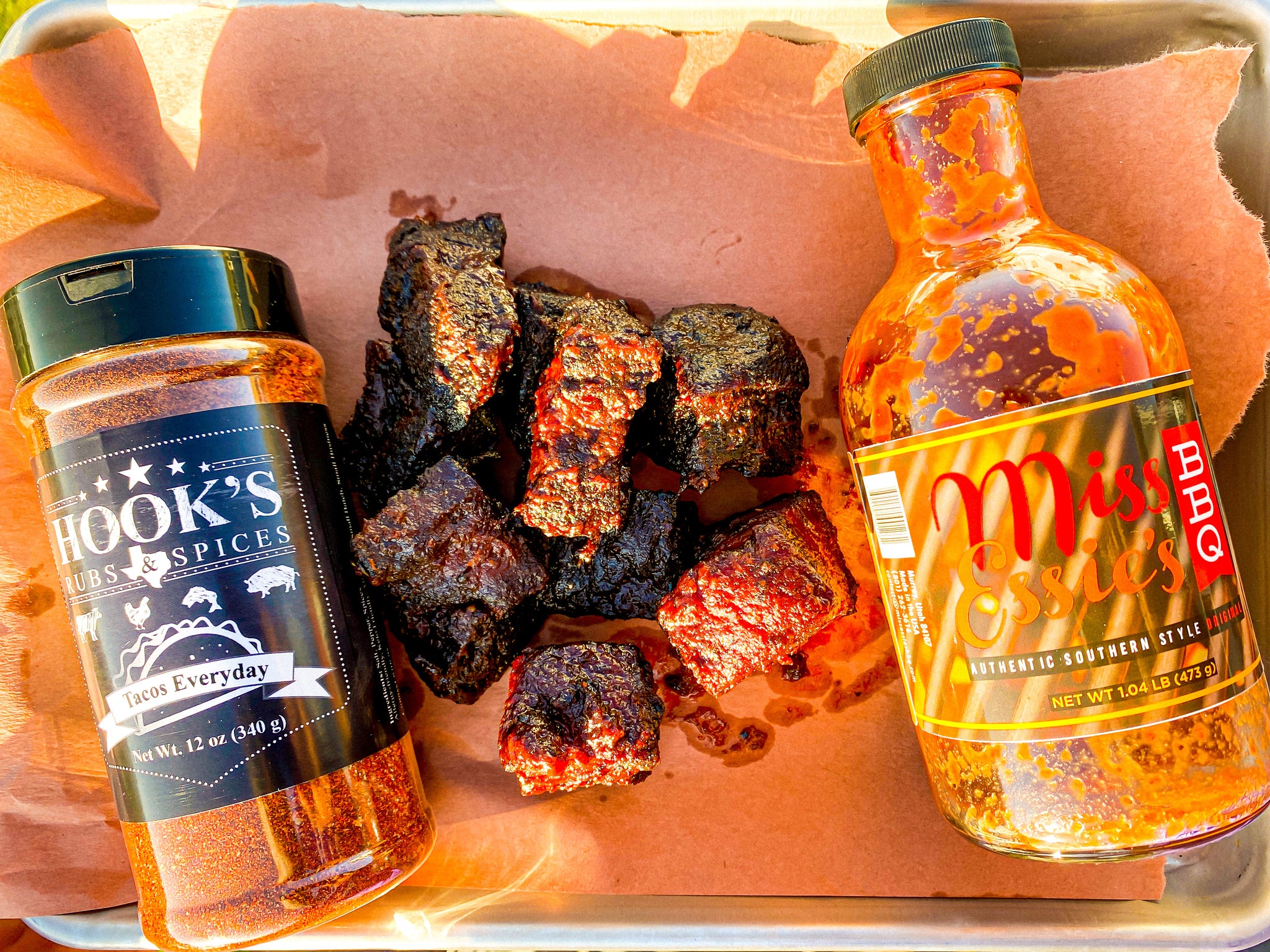 Old Arthur’s Bacon Belly Burnt Ends with Hook’s Tacos Everyday Rub