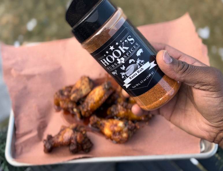 Rasta Rub Jerk Chicken Wings - Hook's Rubs & Spices
