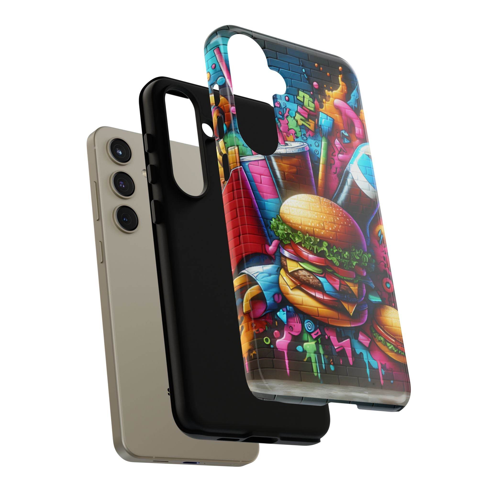Burger and Drink Graffiti Phone Case - Samsung Galaxy Tough Case - Hook's Rubs & Spices