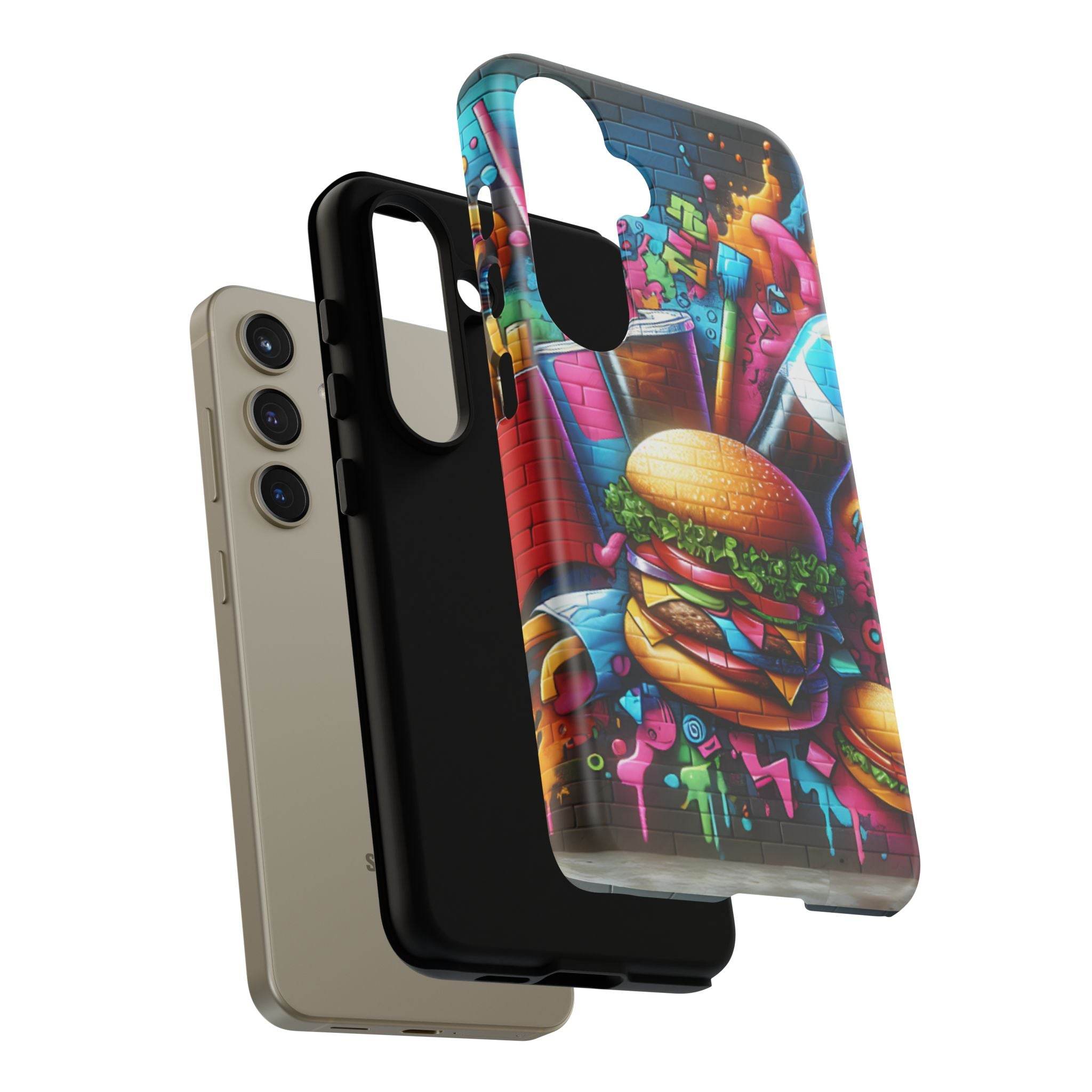 Burger and Drink Graffiti Phone Case - Samsung Galaxy Tough Case - Hook's Rubs & Spices