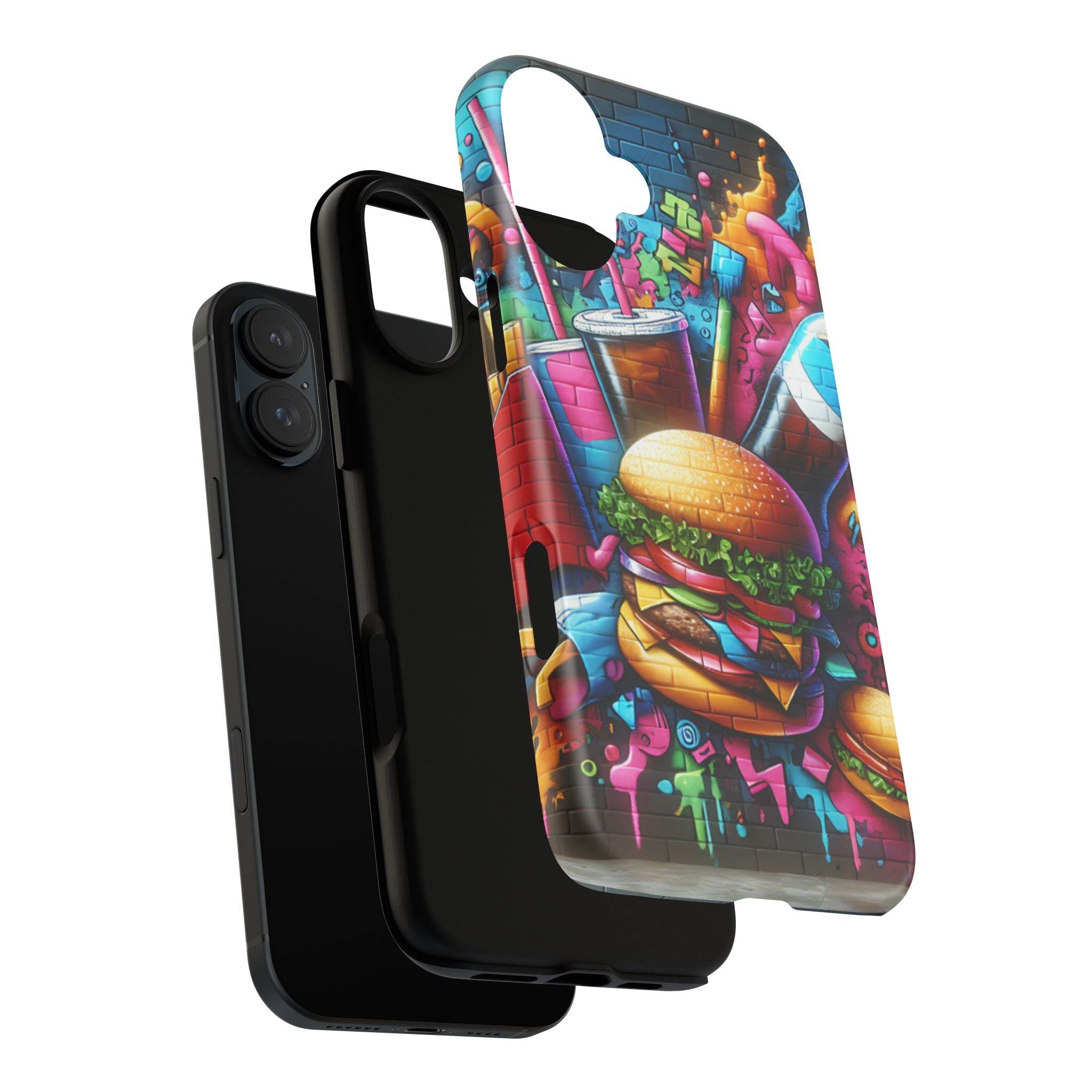 Burger and Drink Graffiti Phone Case - iPhone Tough Case - Hook's Rubs & Spices