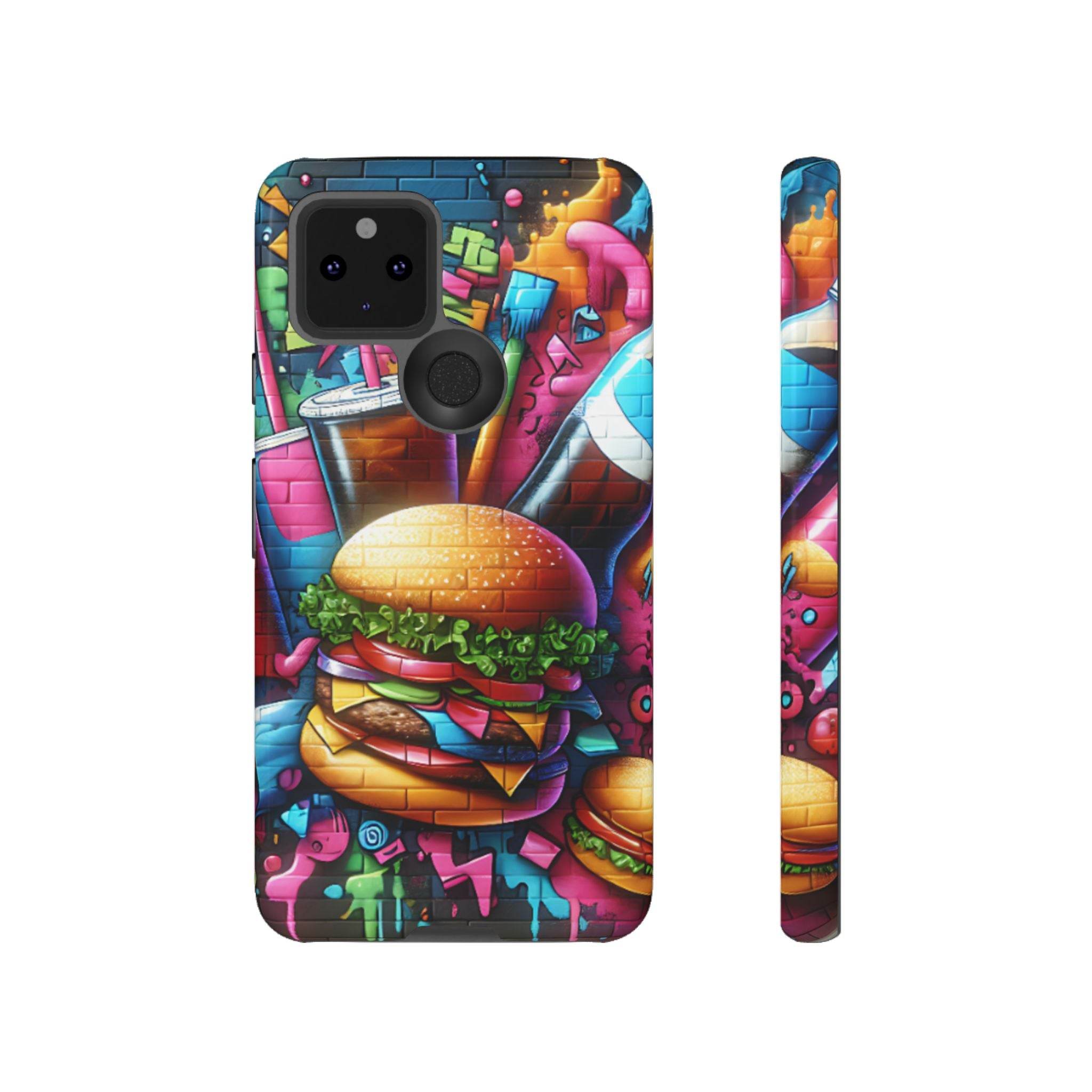 Burger and Drink Graffiti Phone Case - Google Pixel Phone Tough Case - Hook's Rubs & Spices
