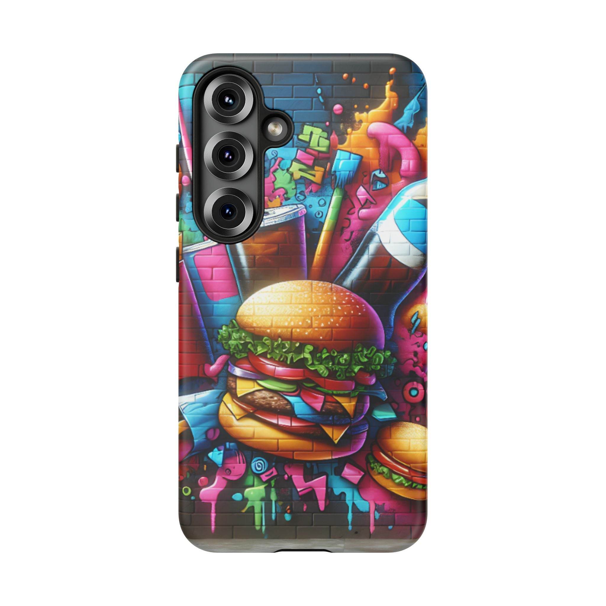 Burger and Drink Graffiti Phone Case - Samsung Galaxy Tough Case - Hook's Rubs & Spices