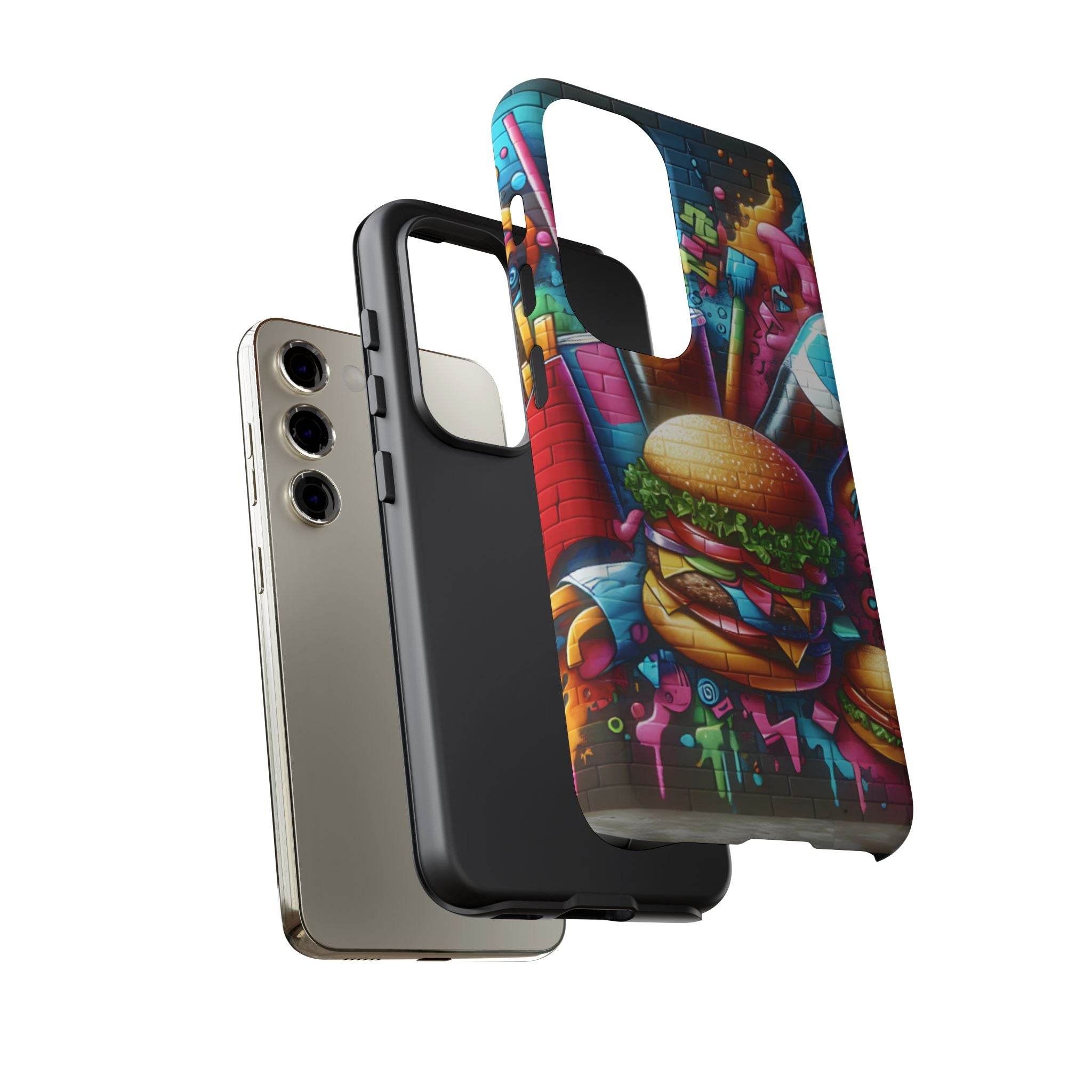 Burger and Drink Graffiti Phone Case - Samsung Galaxy Tough Case - Hook's Rubs & Spices