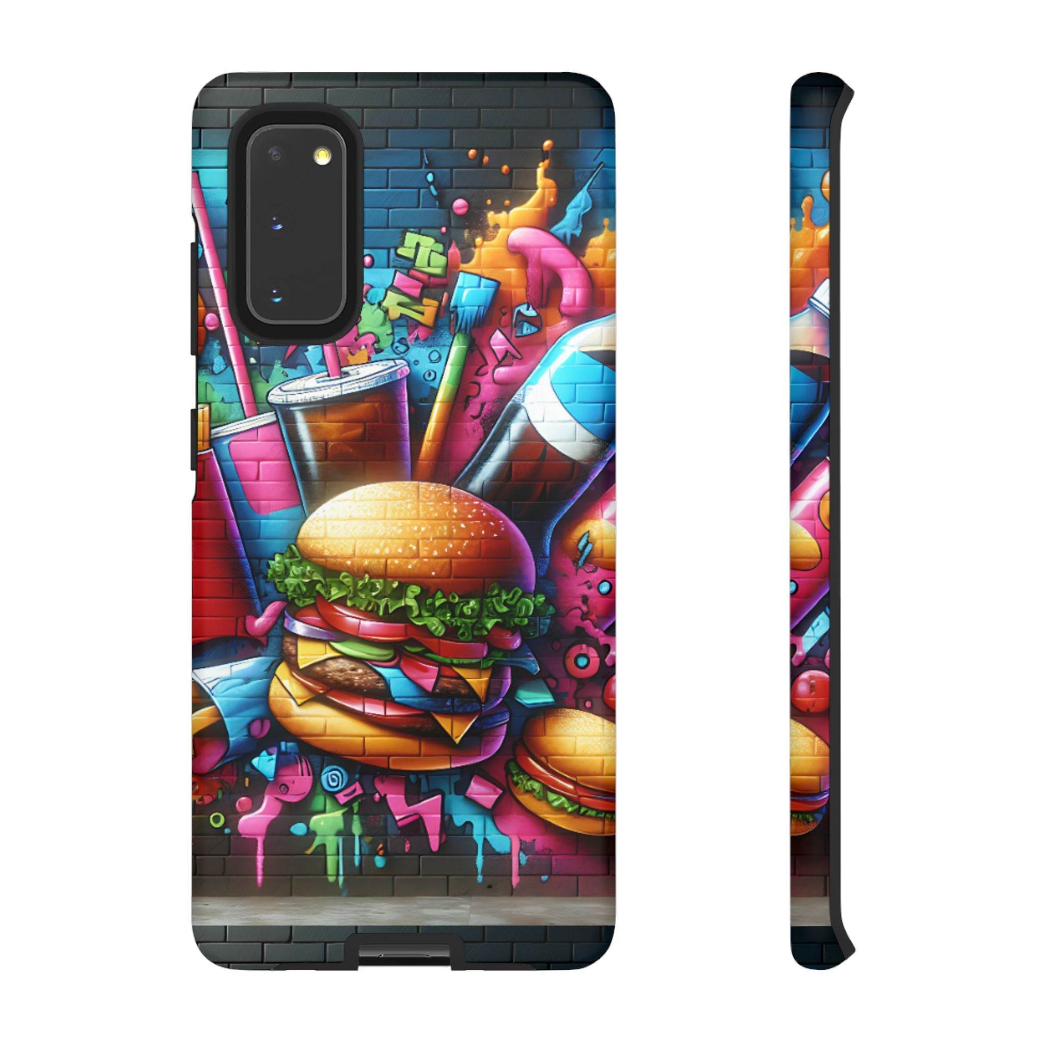 Burger and Drink Graffiti Phone Case - Samsung Galaxy Tough Case - Hook's Rubs & Spices