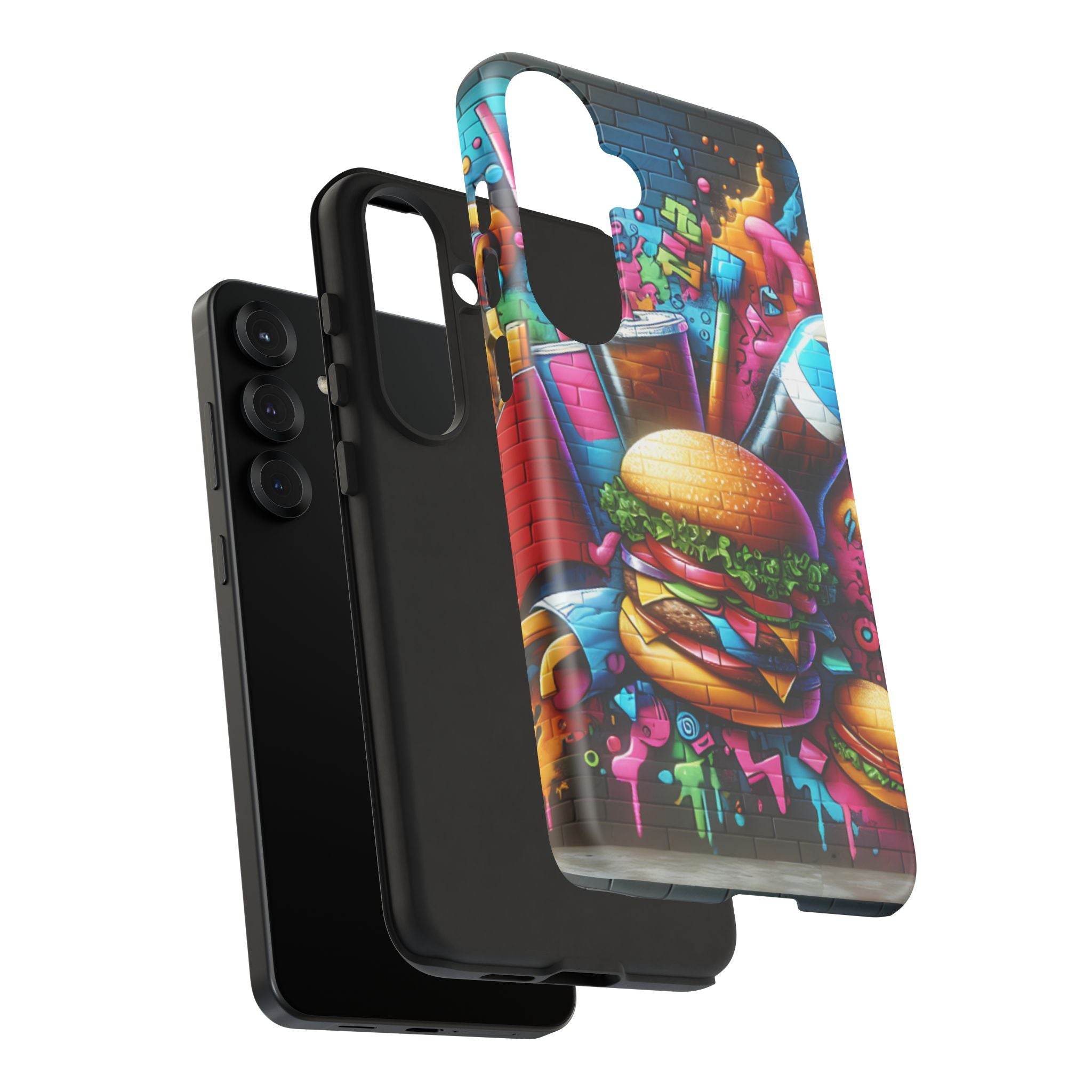 Burger and Drink Graffiti Phone Case - Samsung Galaxy Tough Case - Hook's Rubs & Spices