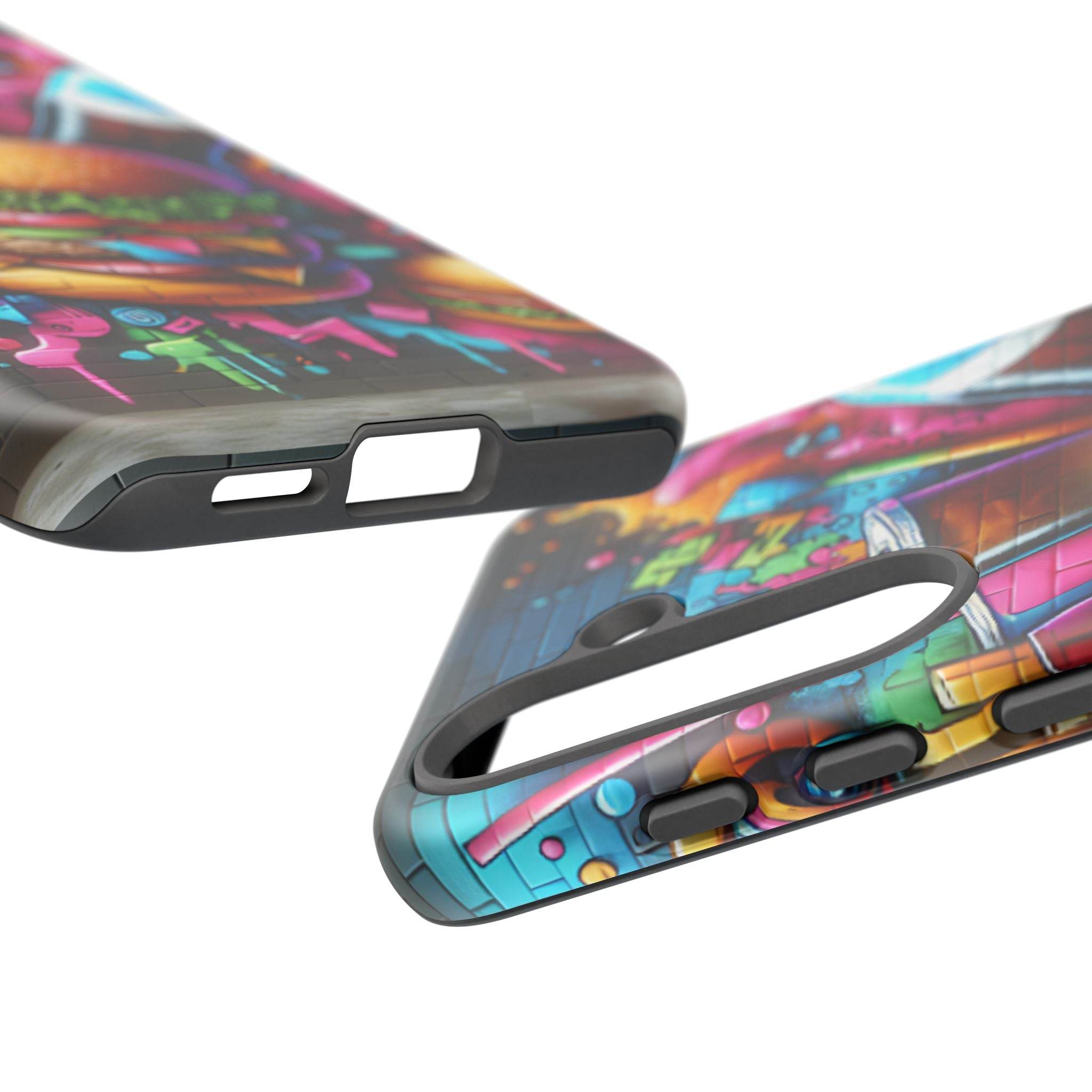 Burger and Drink Graffiti Phone Case - Samsung Galaxy Tough Case - Hook's Rubs & Spices