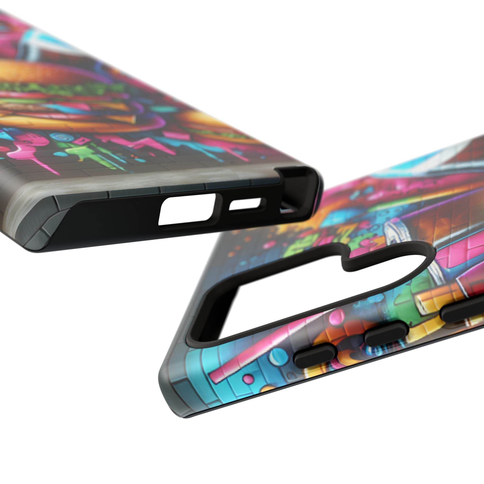Burger and Drink Graffiti Phone Case - Samsung Galaxy Tough Case - Hook's Rubs & Spices