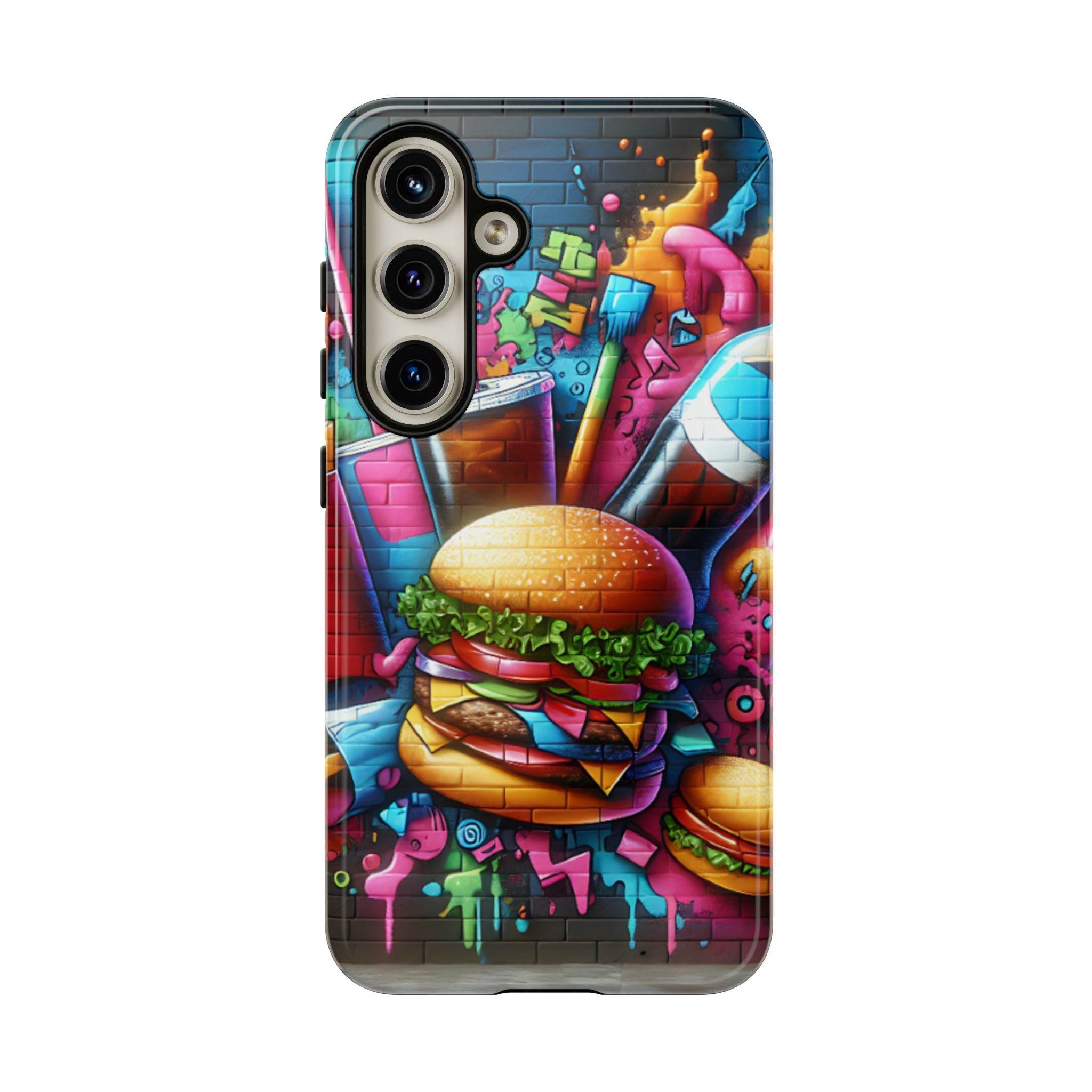 Burger and Drink Graffiti Phone Case - Samsung Galaxy Tough Case - Hook's Rubs & Spices