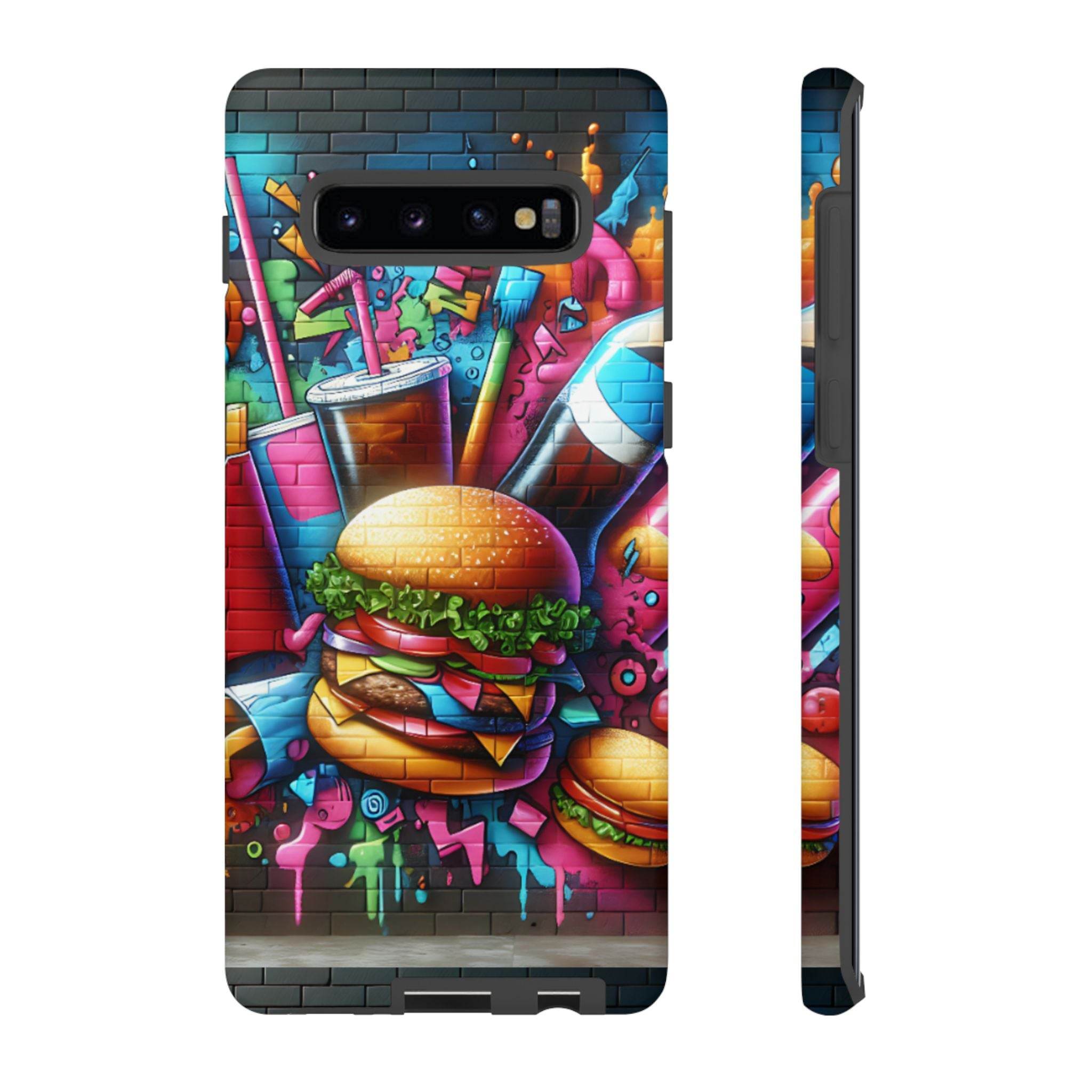 Burger and Drink Graffiti Phone Case - Samsung Galaxy Tough Case - Hook's Rubs & Spices