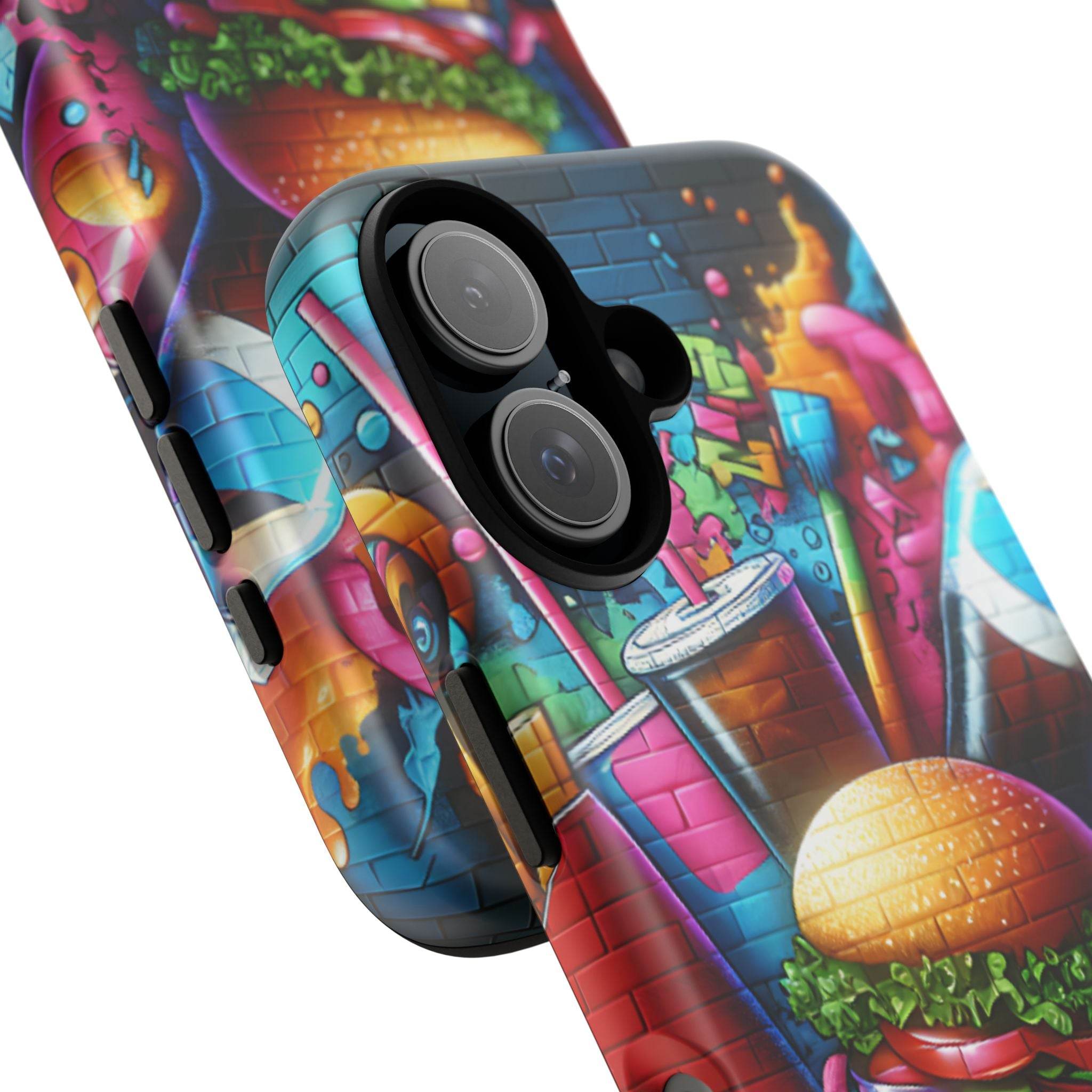 Burger and Drink Graffiti Phone Case - iPhone Tough Case - Hook's Rubs & Spices