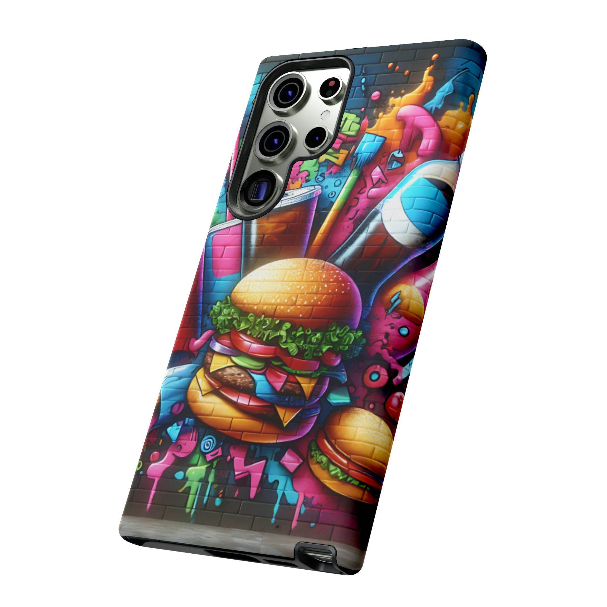 Burger and Drink Graffiti Phone Case - Samsung Galaxy Tough Case - Hook's Rubs & Spices