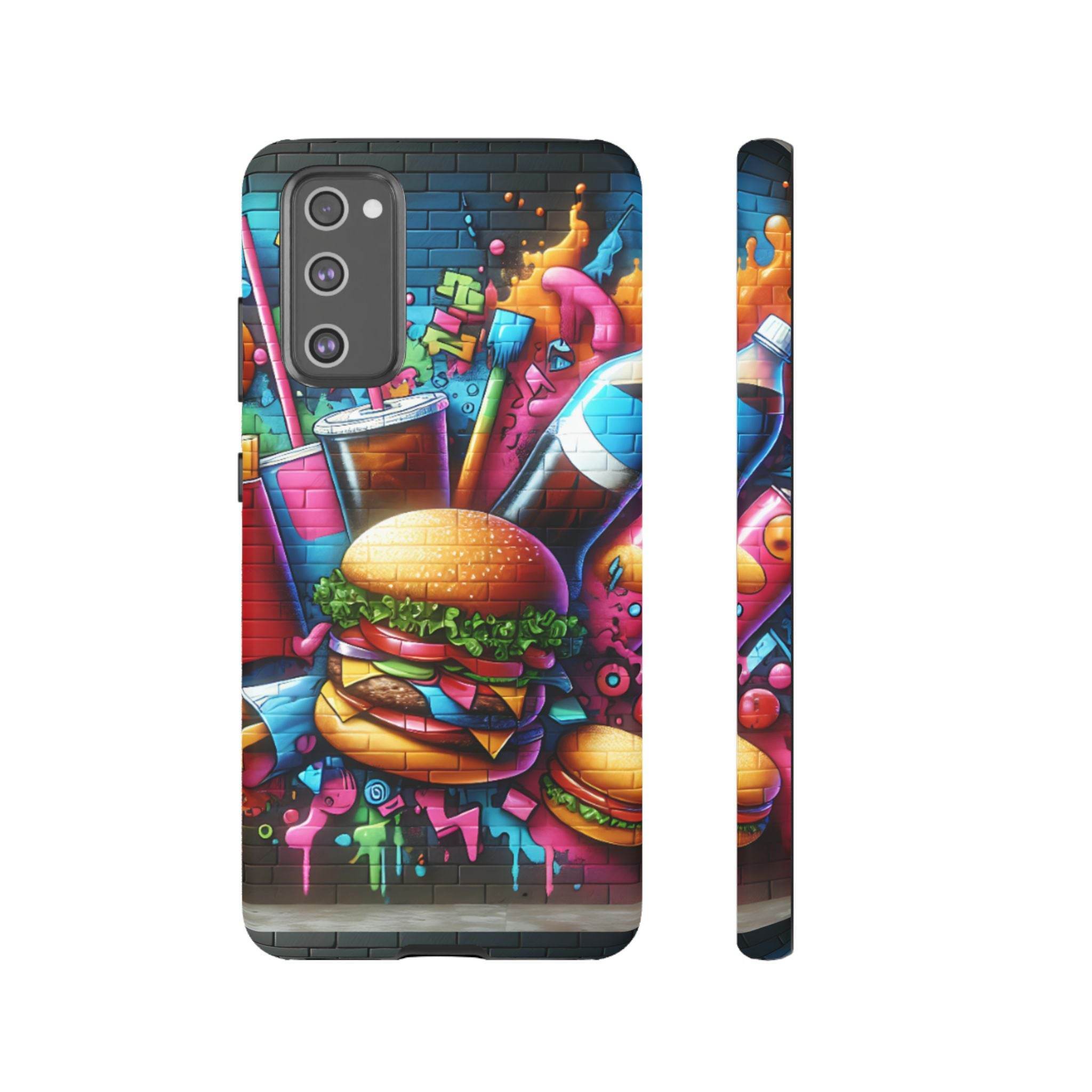 Burger and Drink Graffiti Phone Case - Samsung Galaxy Tough Case - Hook's Rubs & Spices