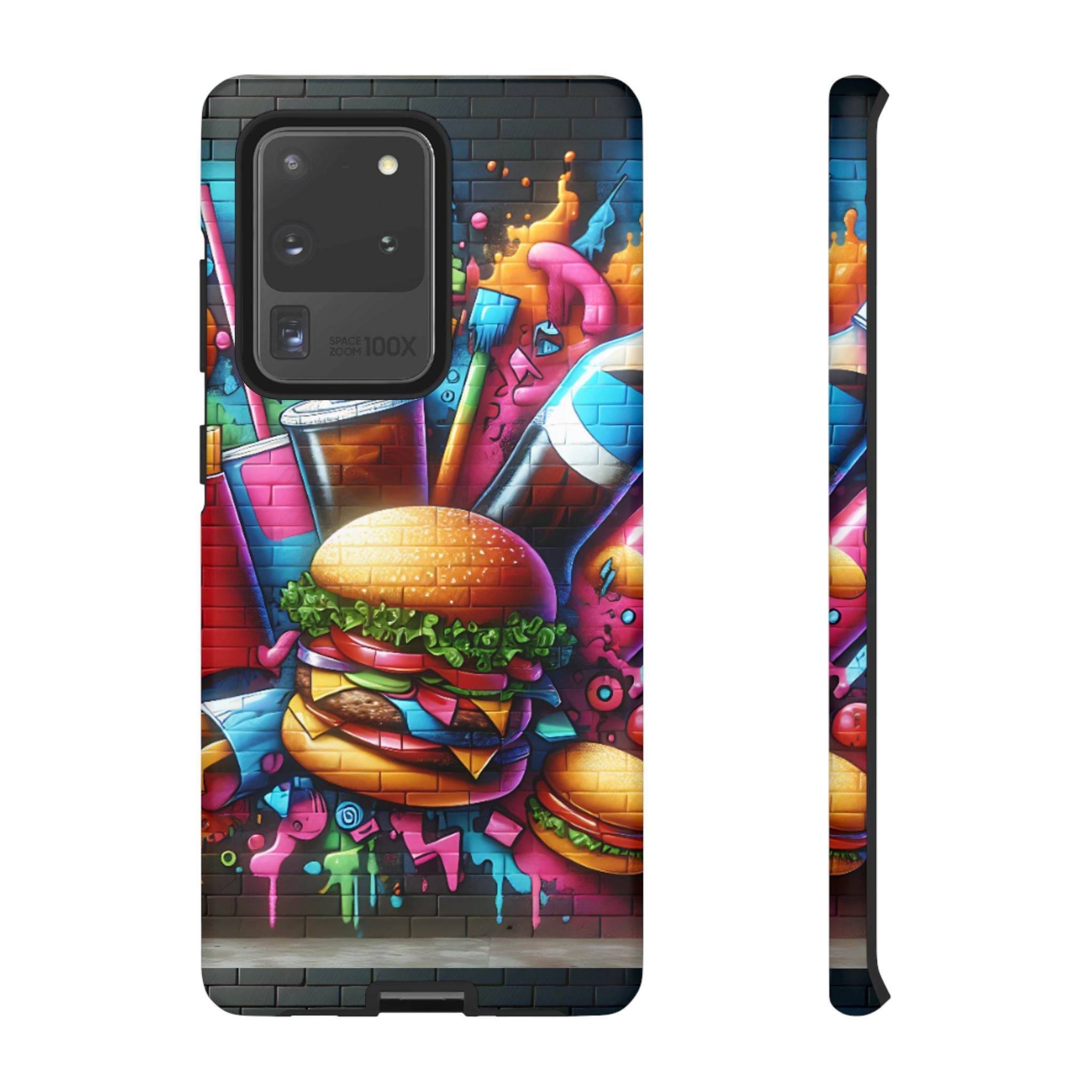 Burger and Drink Graffiti Phone Case - Samsung Galaxy Tough Case - Hook's Rubs & Spices