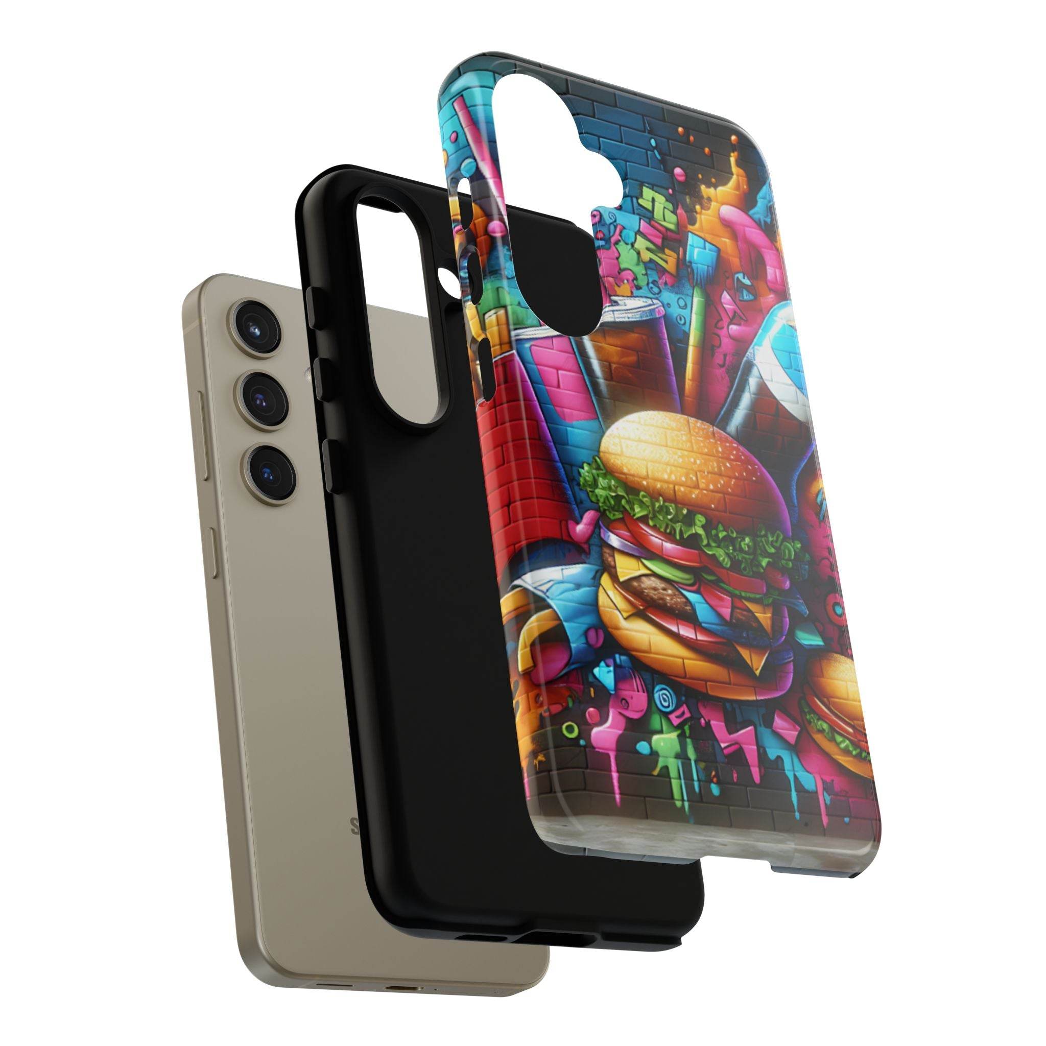 Burger and Drink Graffiti Phone Case - Samsung Galaxy Tough Case - Hook's Rubs & Spices