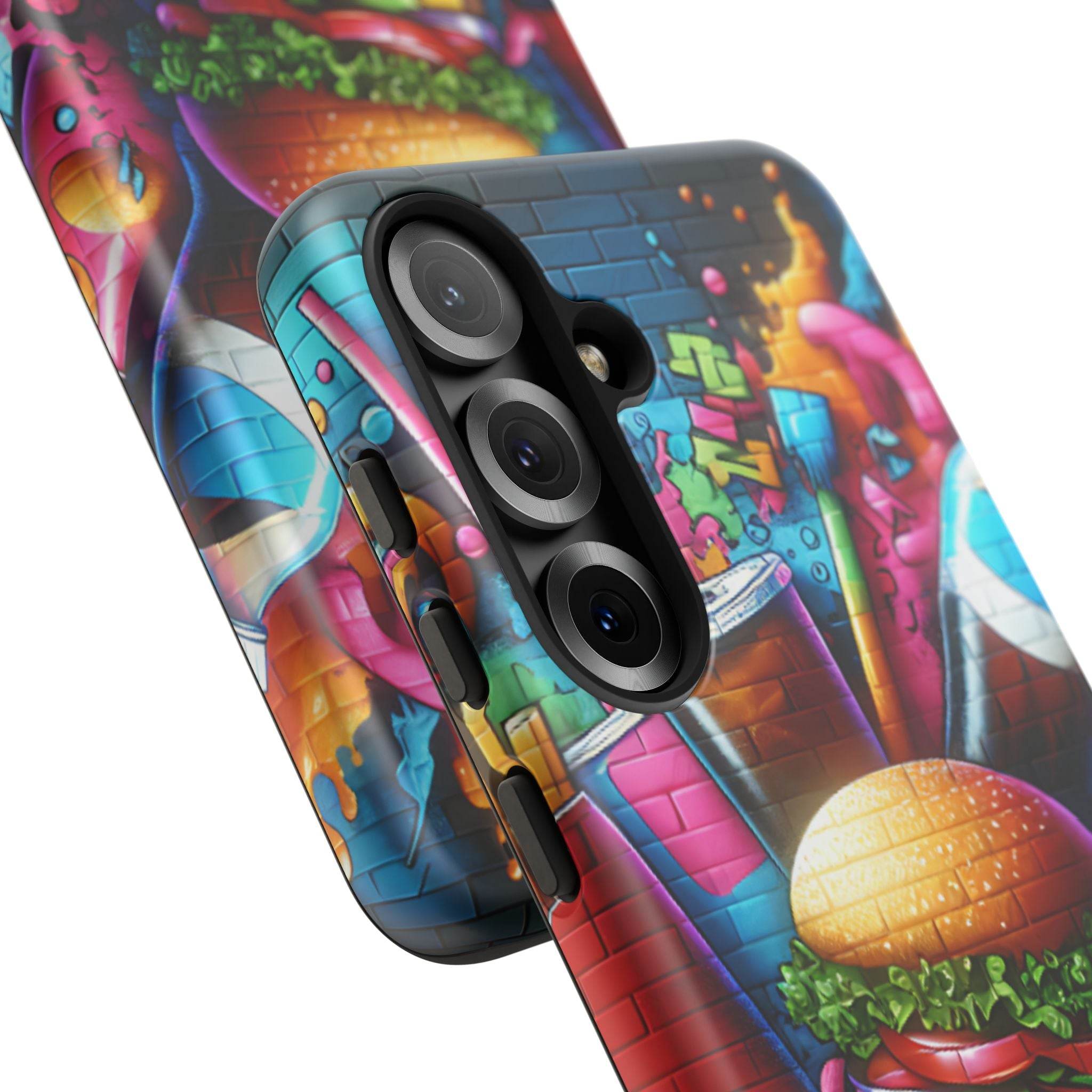 Burger and Drink Graffiti Phone Case - Samsung Galaxy Tough Case - Hook's Rubs & Spices