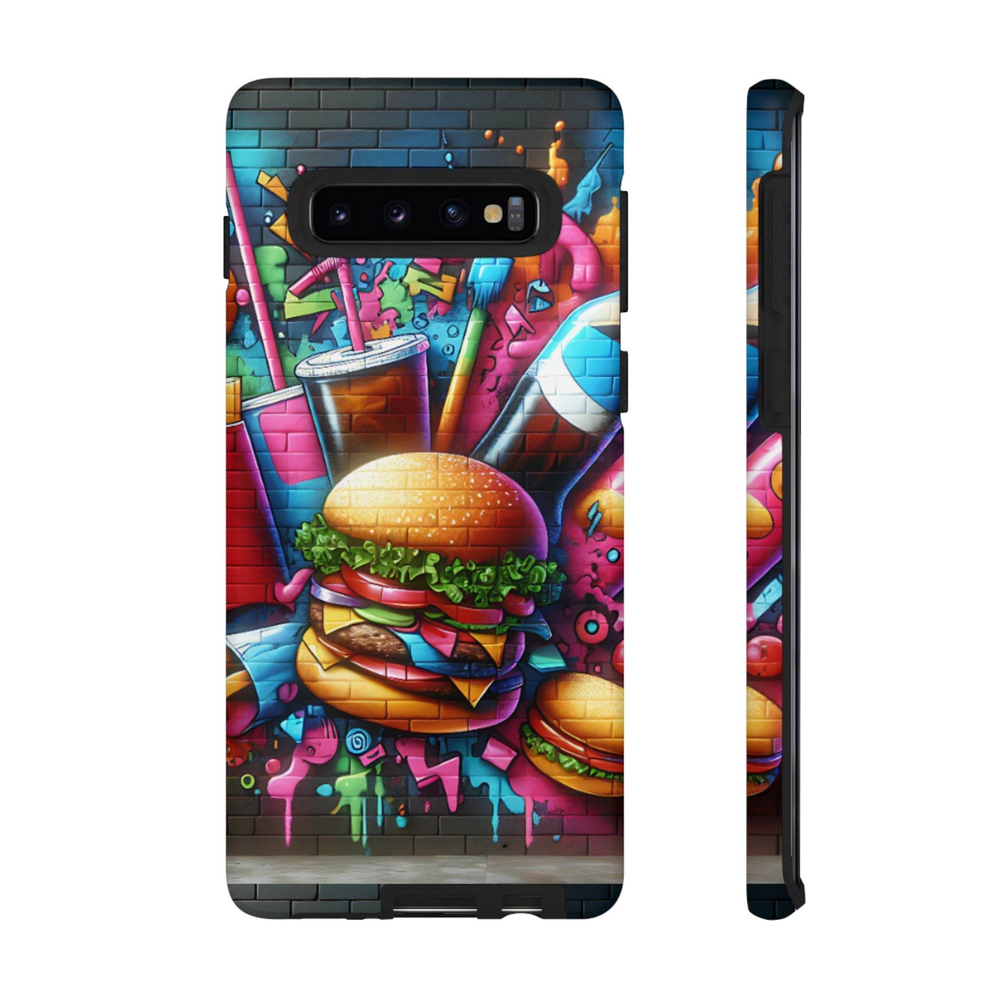 Burger and Drink Graffiti Phone Case - Samsung Galaxy Tough Case - Hook's Rubs & Spices
