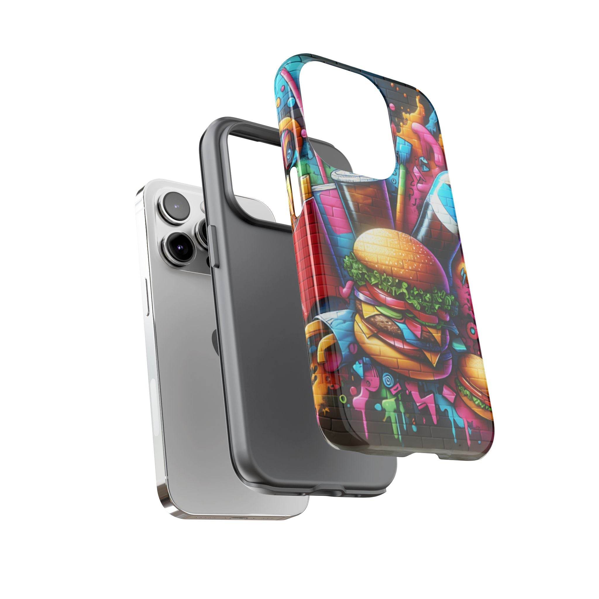 Burger and Drink Graffiti Phone Case - iPhone Tough Case - Hook's Rubs & Spices